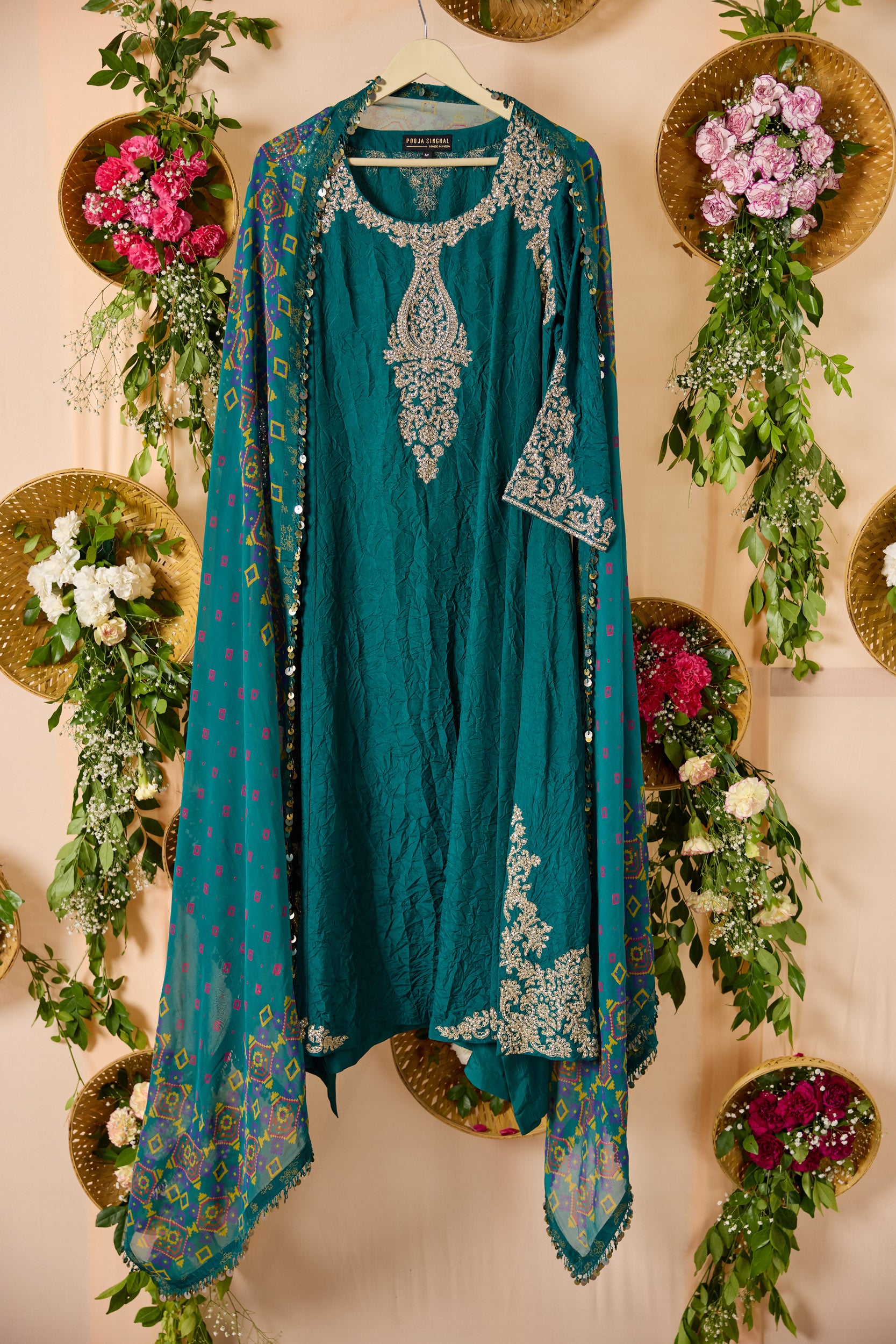 Kasturi Kurta with Pants and Printed Dupatta