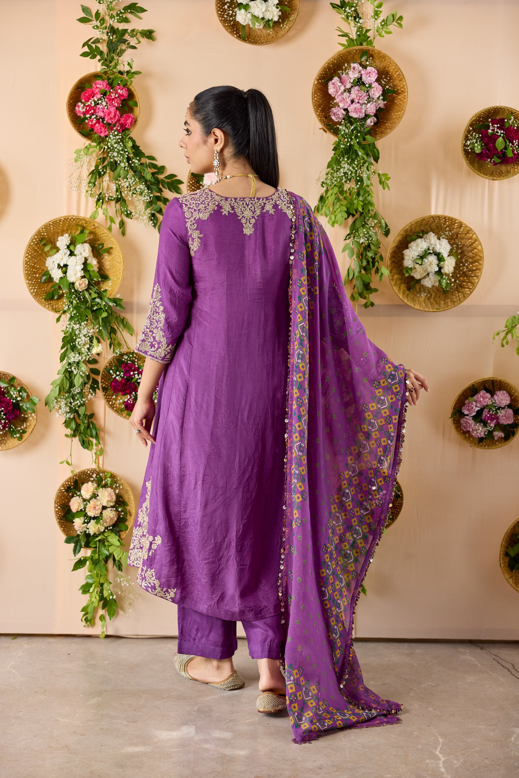 Kasturi Kurta with Pants and Printed Dupatta