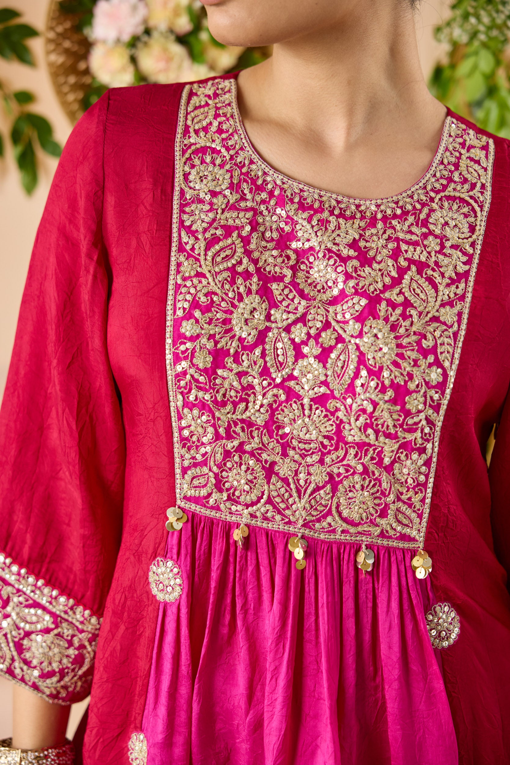 Tasveer color block kurta with pants & Dupatta