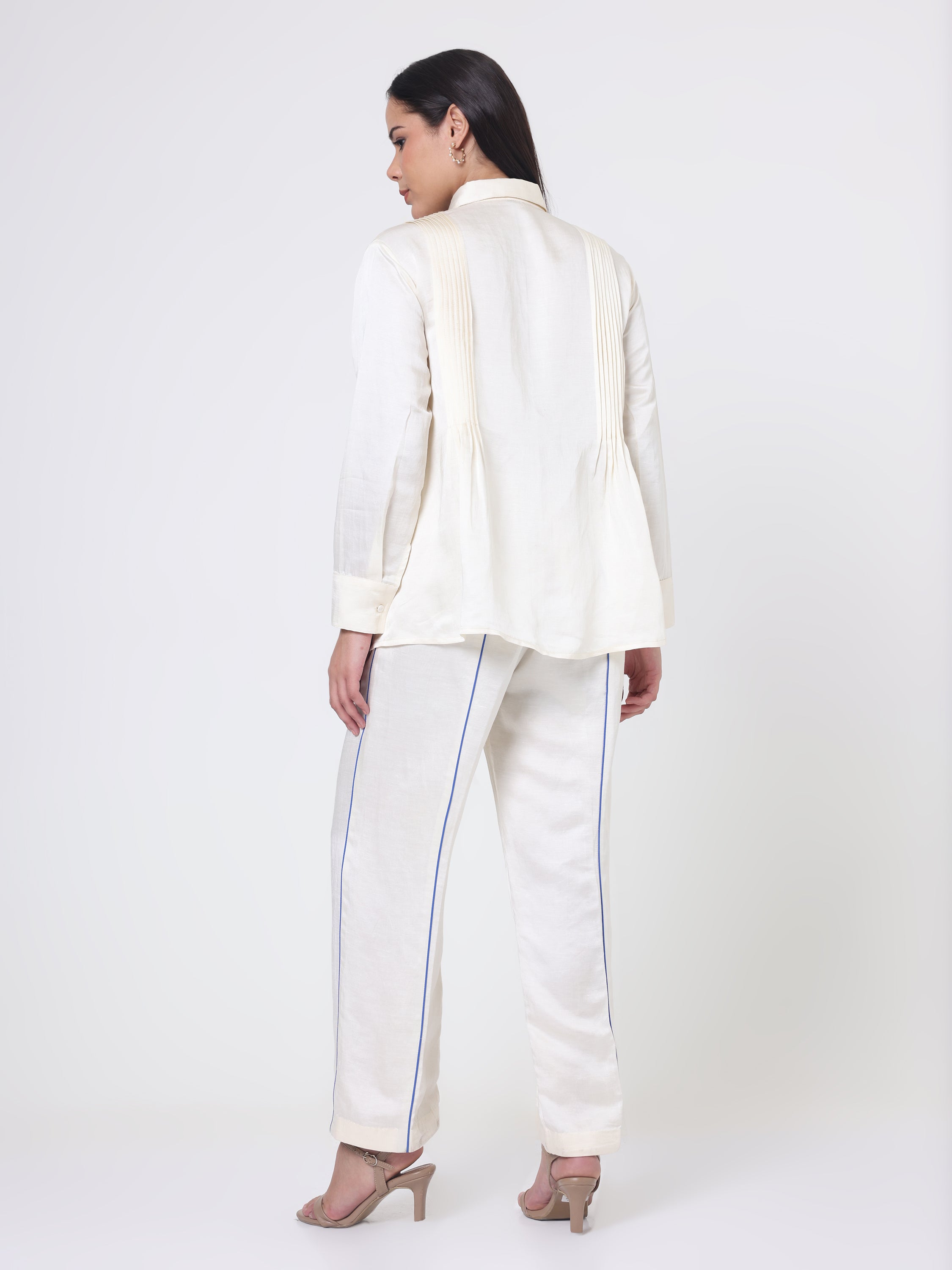 Pintuck Coord set with Applique Sequin Embroidery & Pants