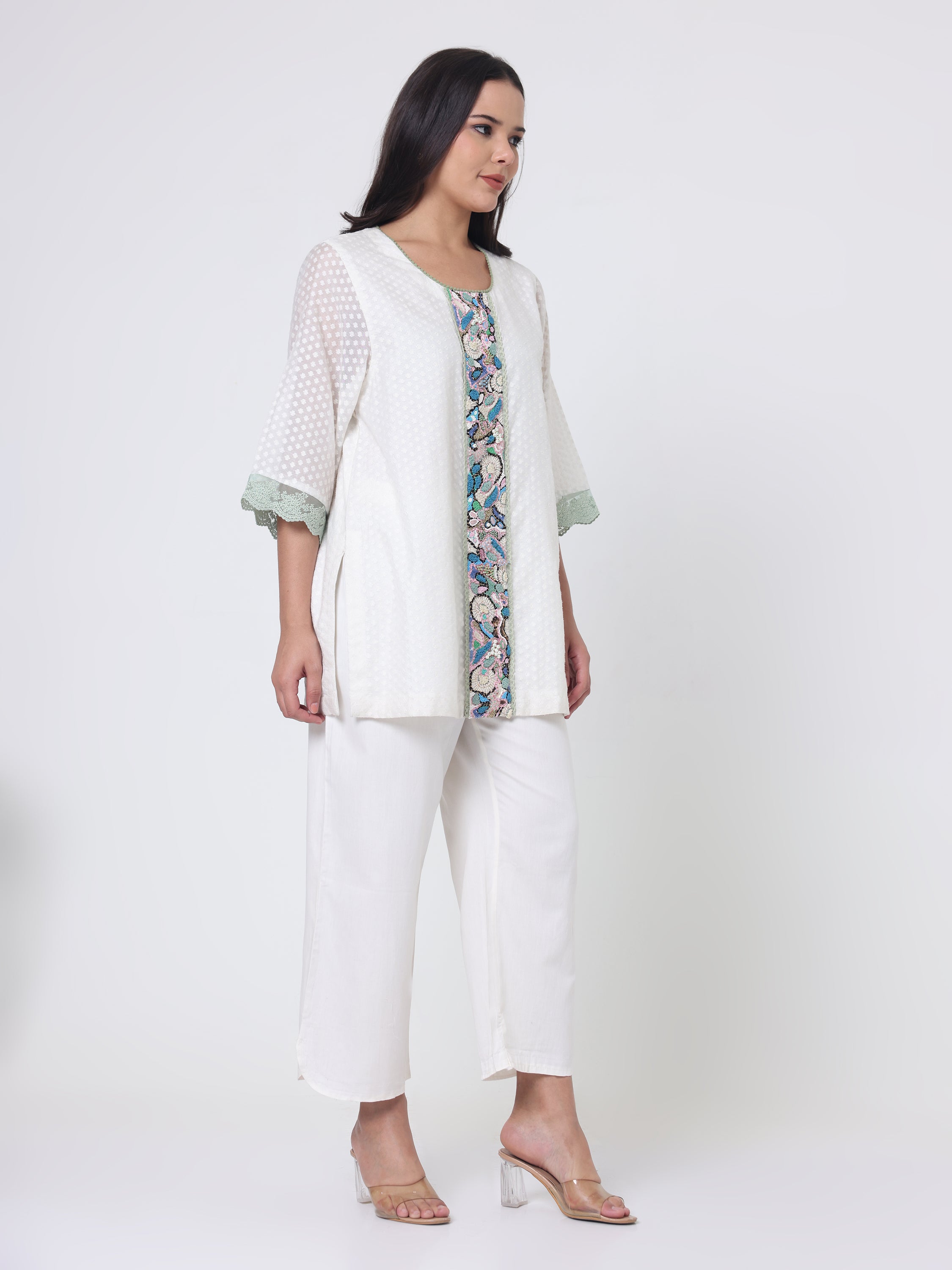 Psychedelic Embroidered Kurta With pants