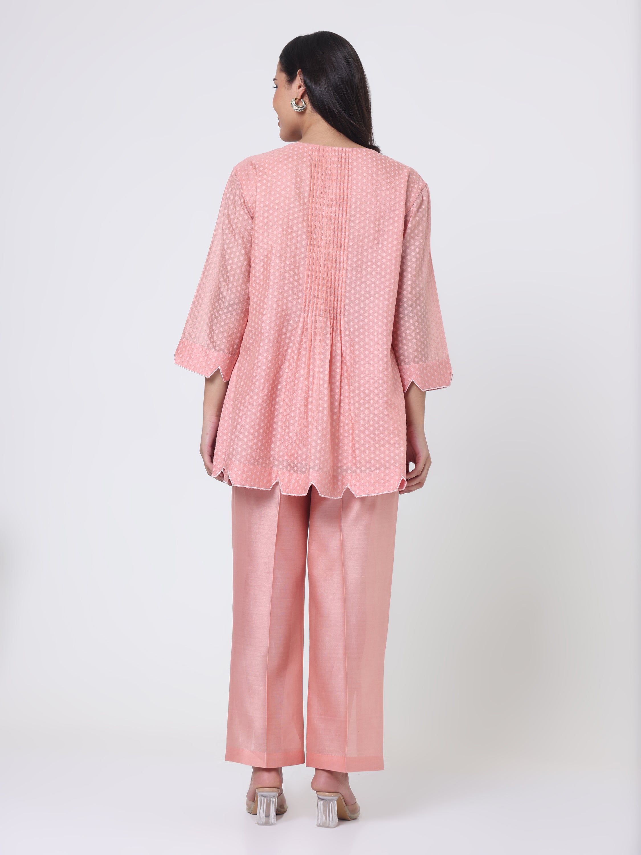 Psychedelic Embroidered Short Kurta With&nbsp; pants