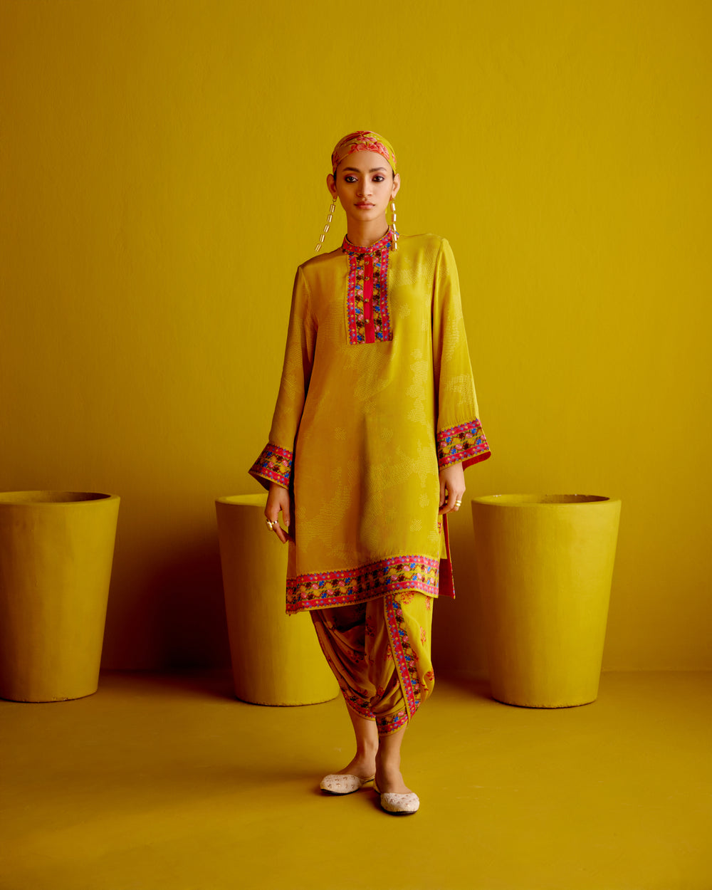 Short Kurta with Tulip Drape dhoti pants