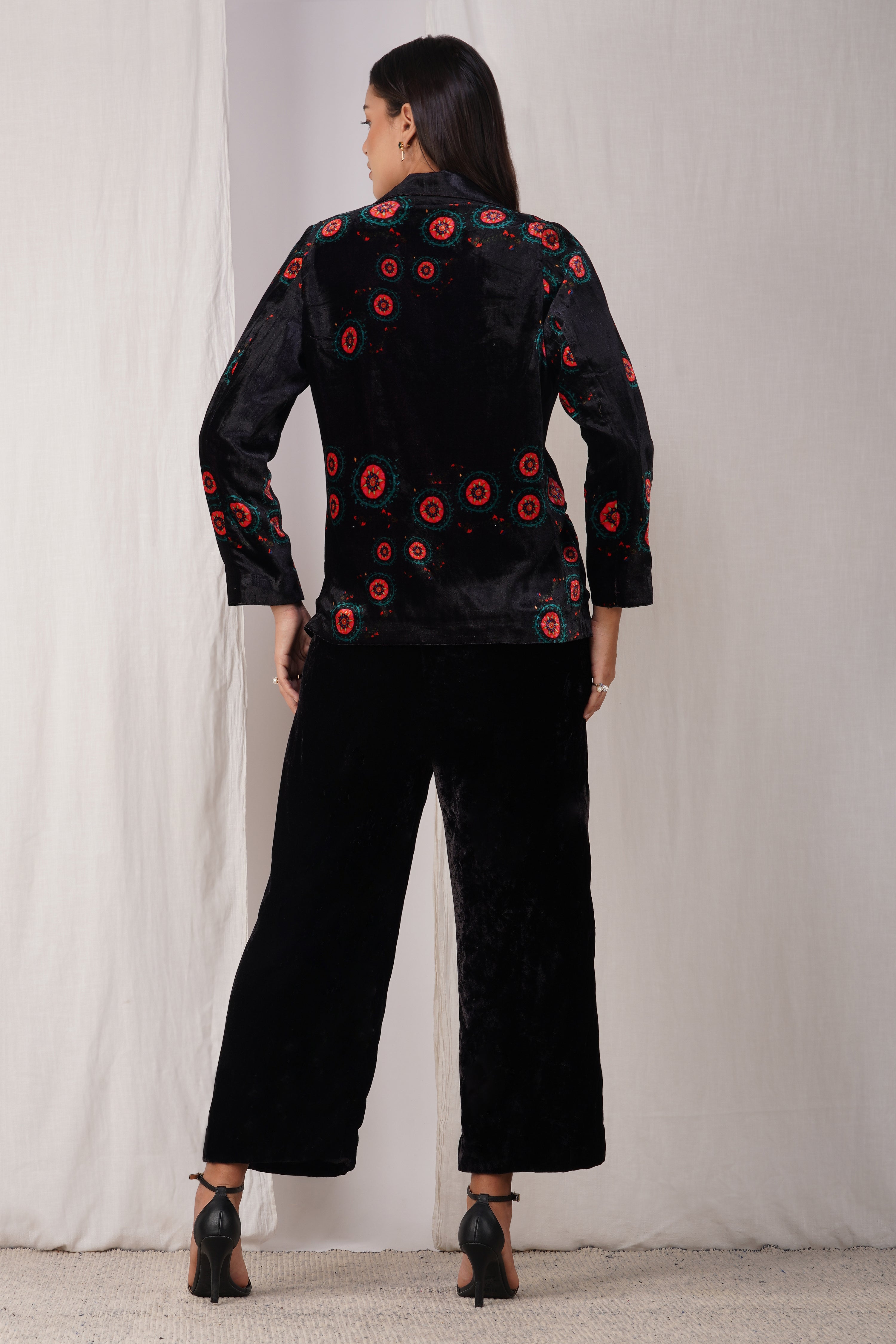 Black velvet Jacket with pants