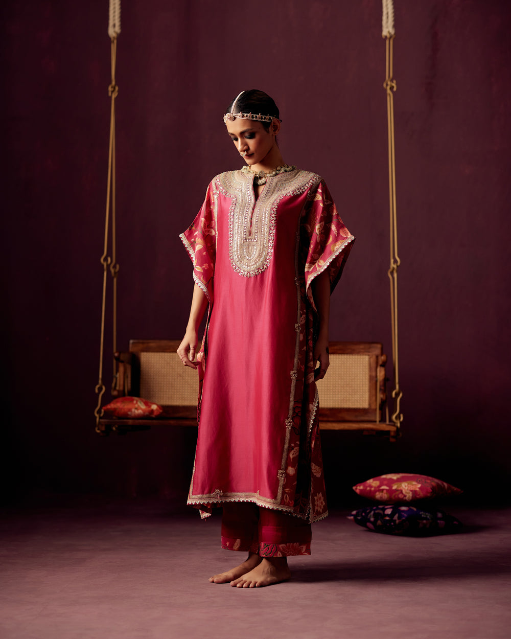 Magenta Kaftan with Pants