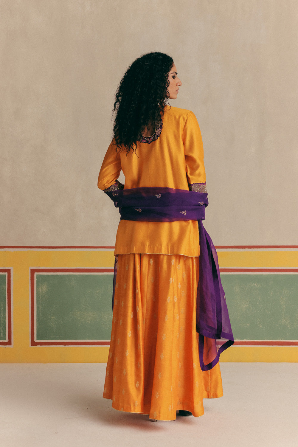 Dahlia Banarsi Embroidered Kurta with pants and Organza dupatta
