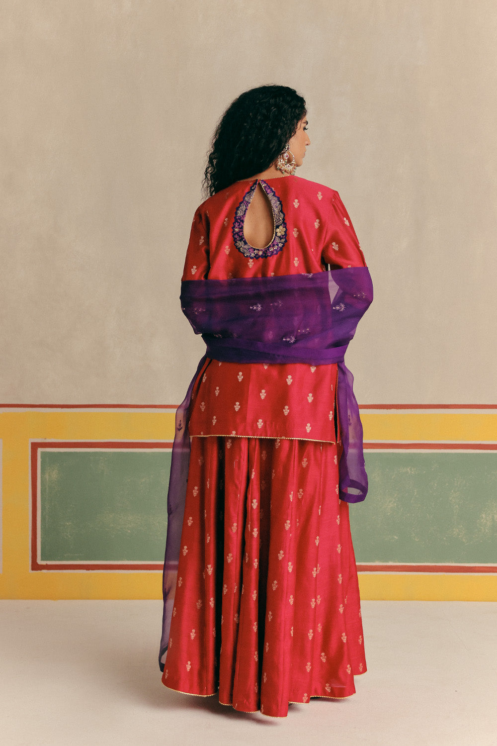 Dahlia Banarsi Embroidered Kurta with pants and Organza dupatta