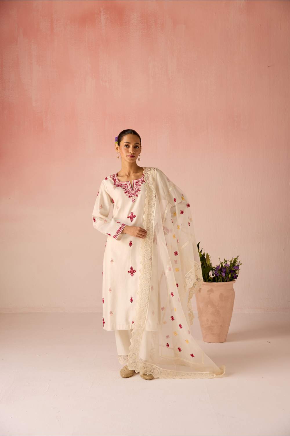 Ivory Glow Bahaara Long Kurta Set