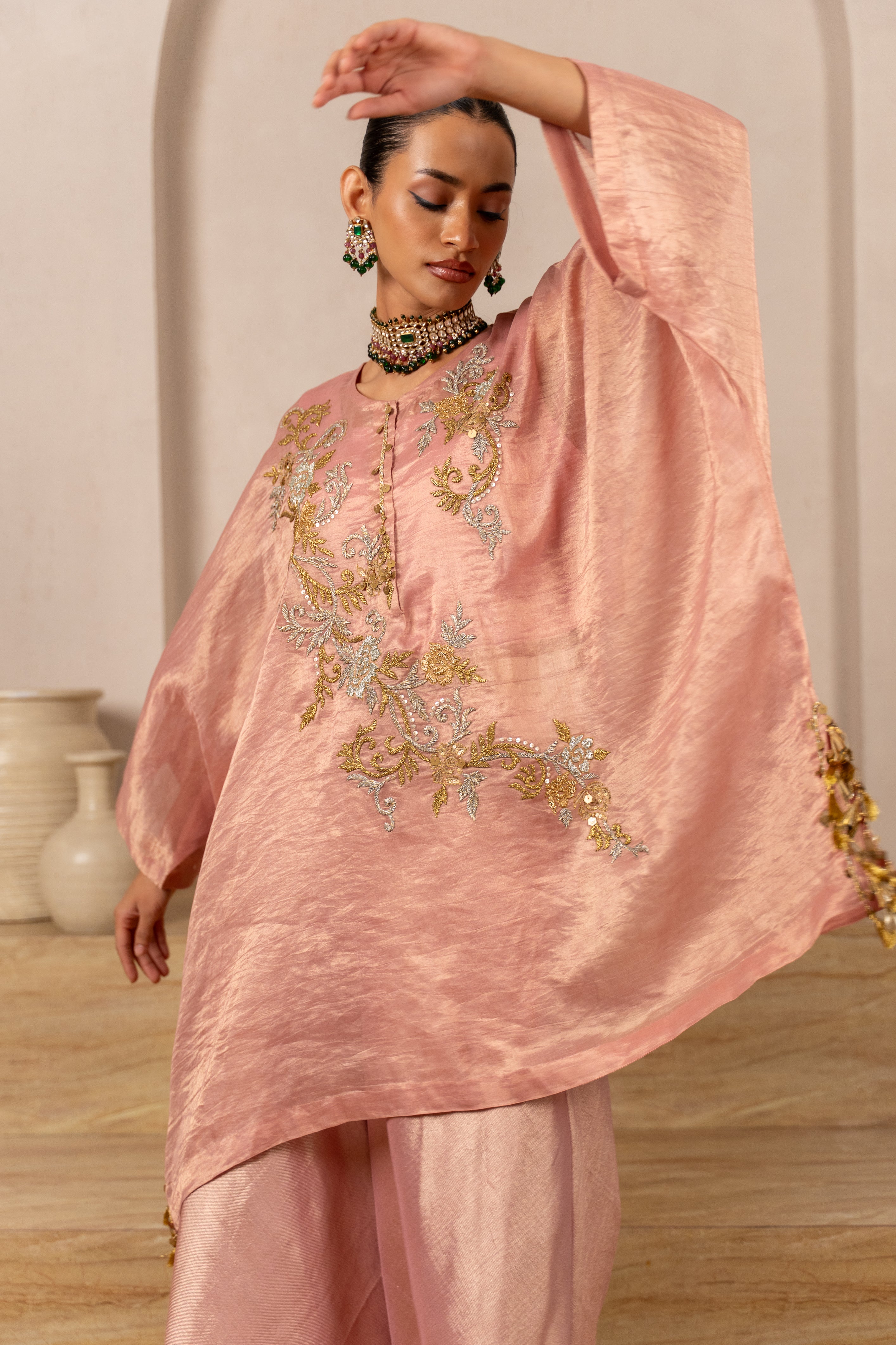 Gulabo Kaftan set with Flared pants