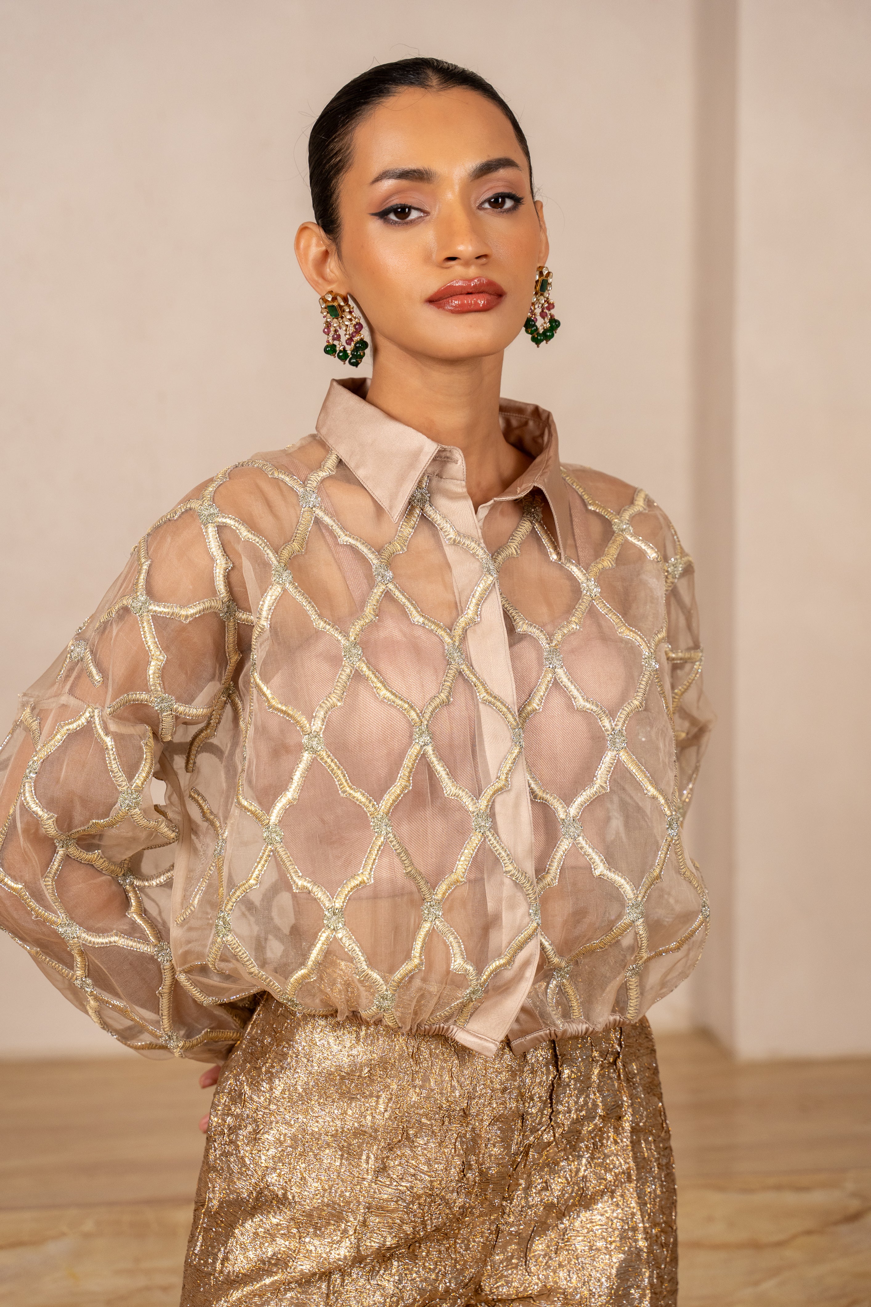 Organza Bomber Jacket with Inner