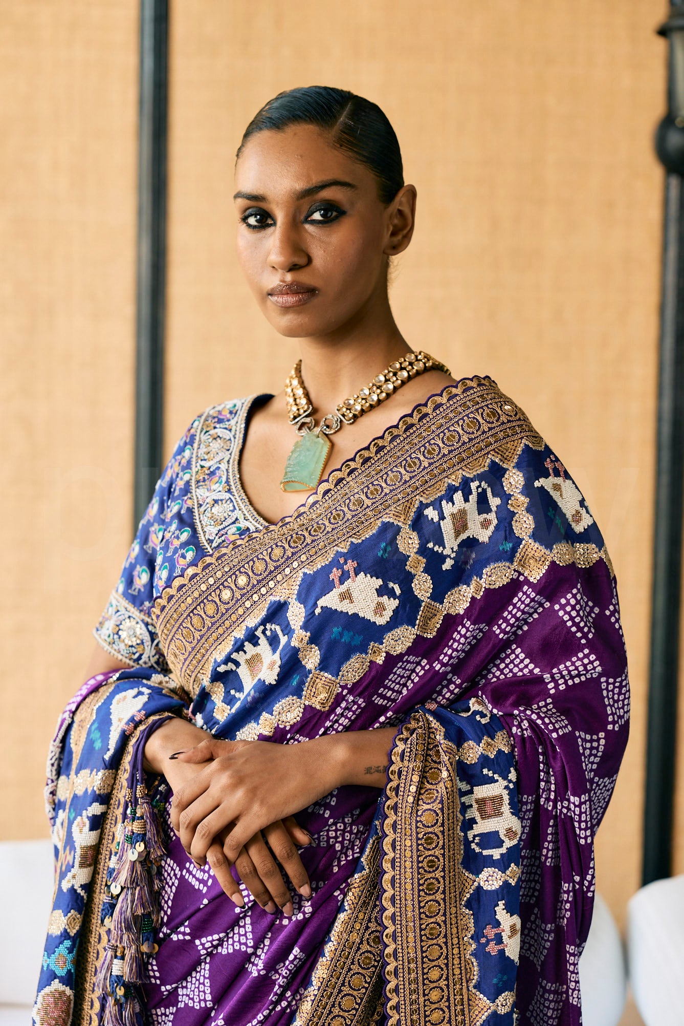 A blend of Bandhani tie-n-dye and Patola weave saree