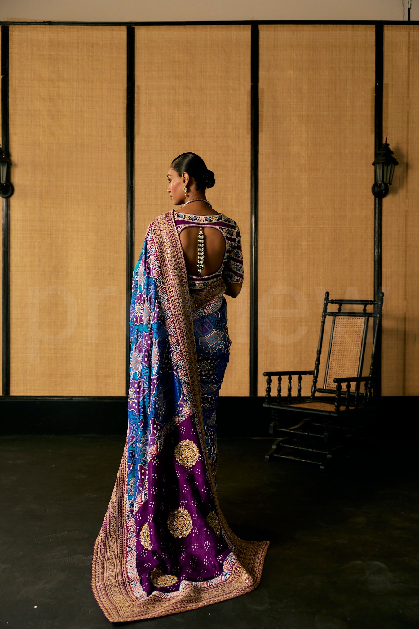 Marori Embroidery saree in Patola Weave & Bead Embroidered Blouse