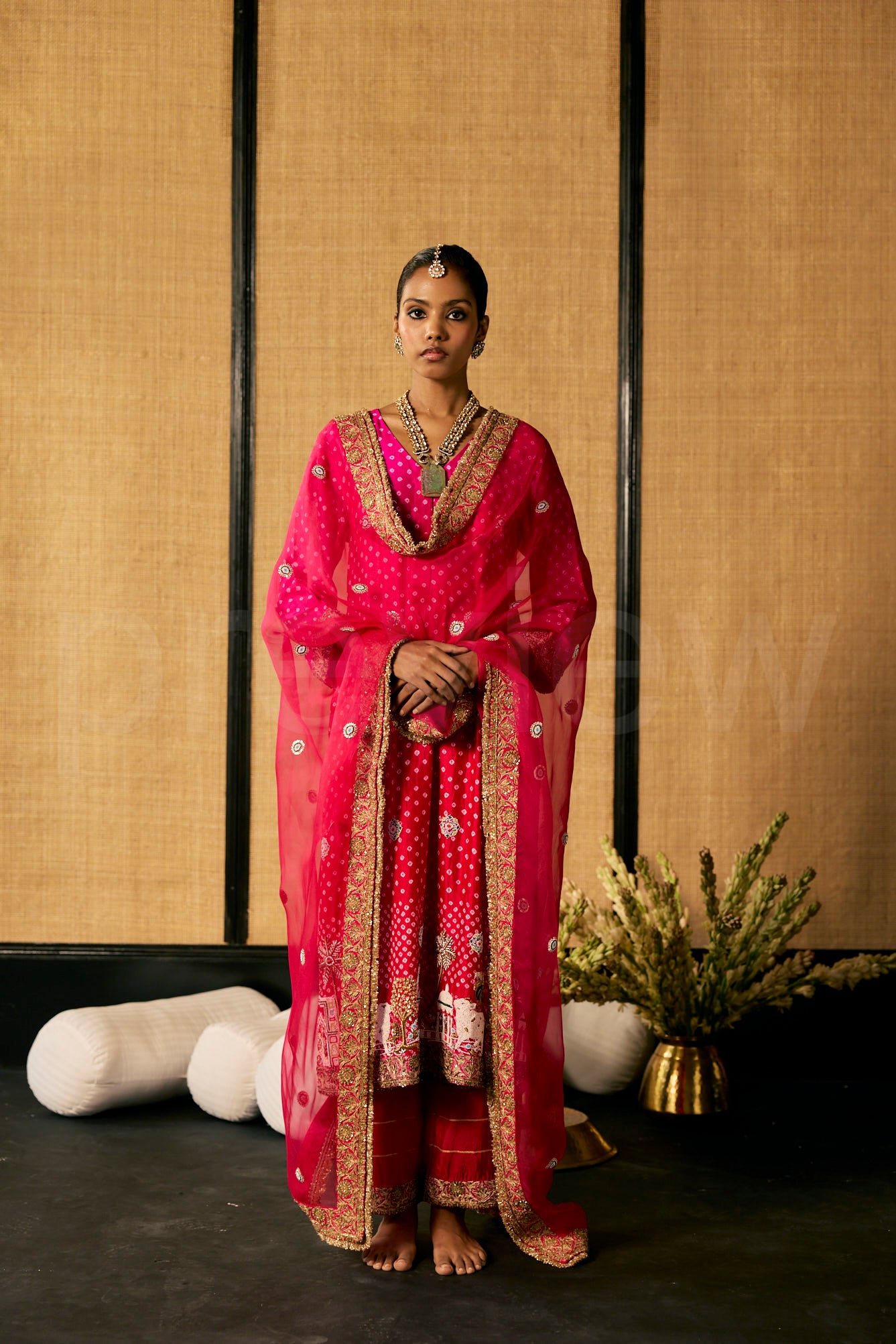 Thread & Sequin Embroidery kurta with delicate Marori & Bead & embroidery , pants & Dupatta