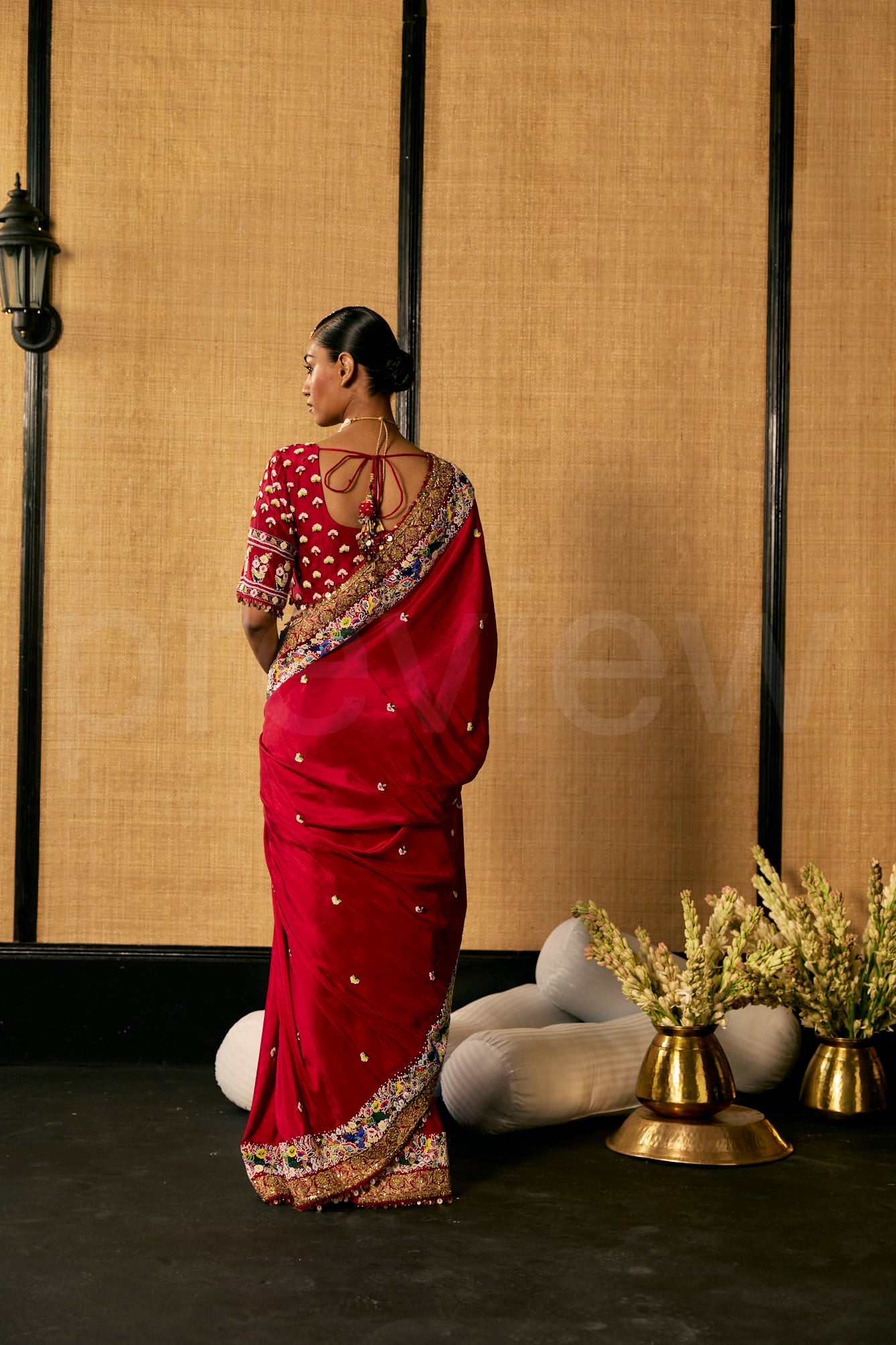 Saree with delicate Marori & Bead embroidery and Dupatta