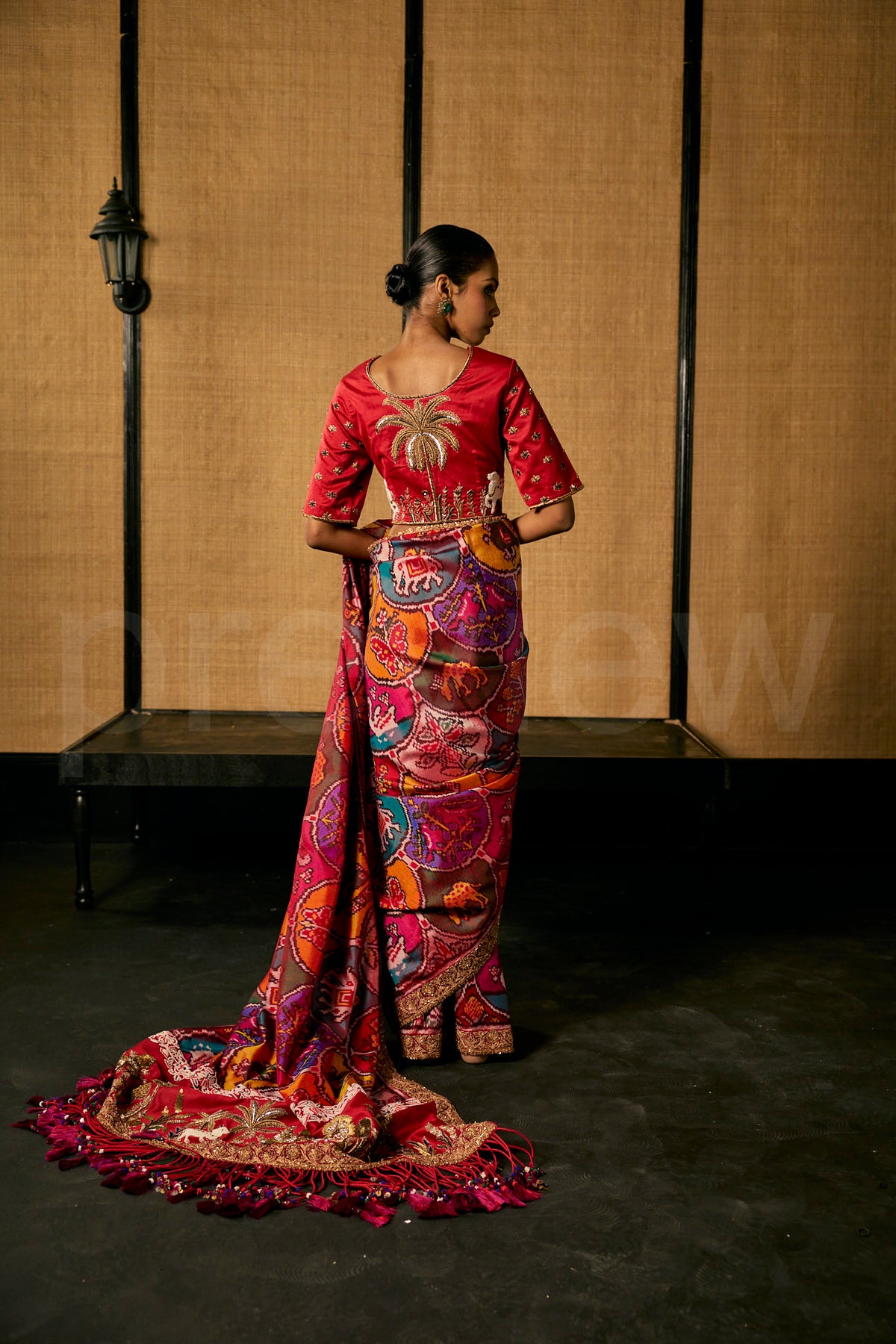 Pichwai Zardozi and Bead Embroidery multi color patola saree