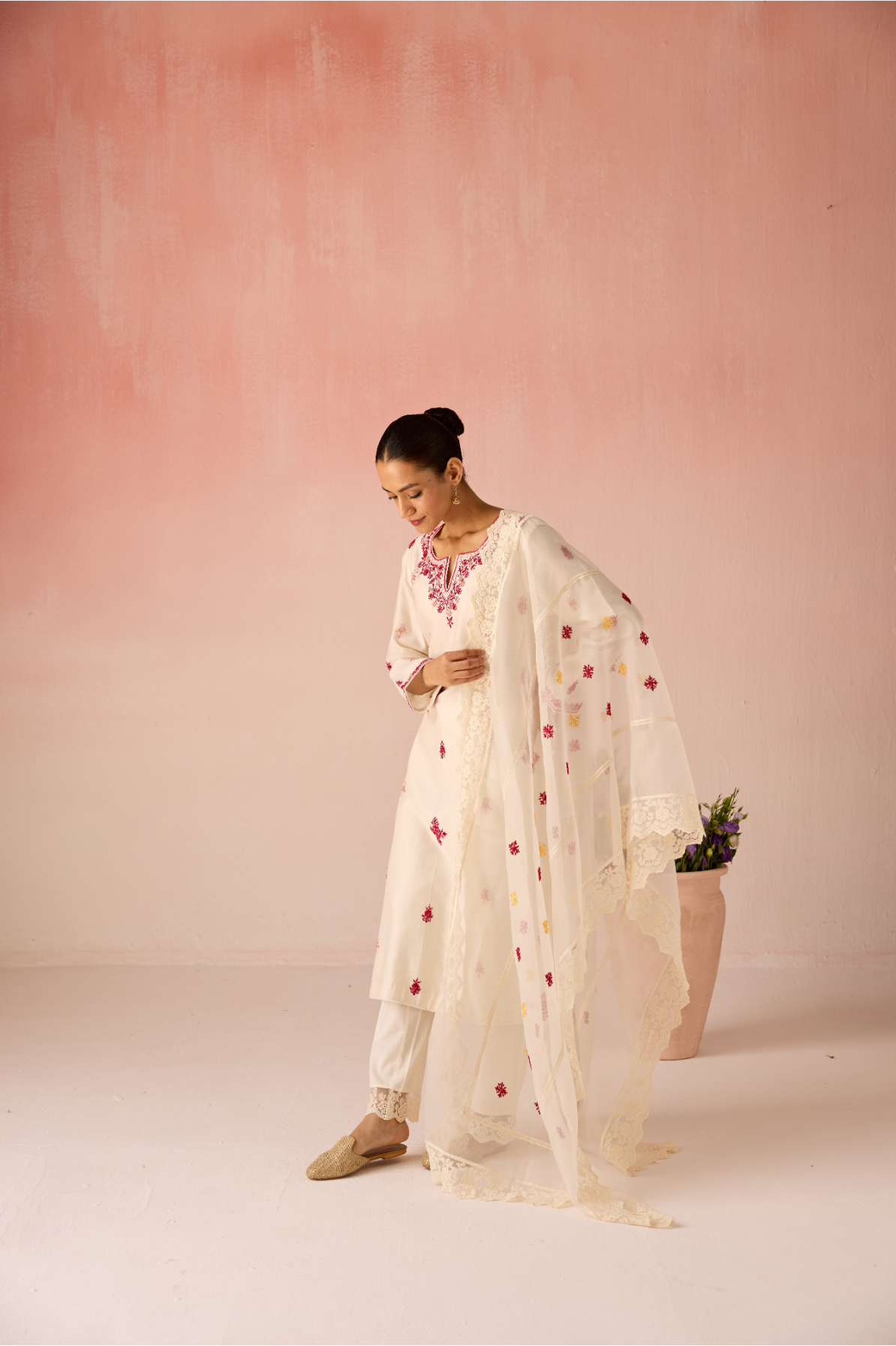 Orange Glow Bahaara Long Kurta Set