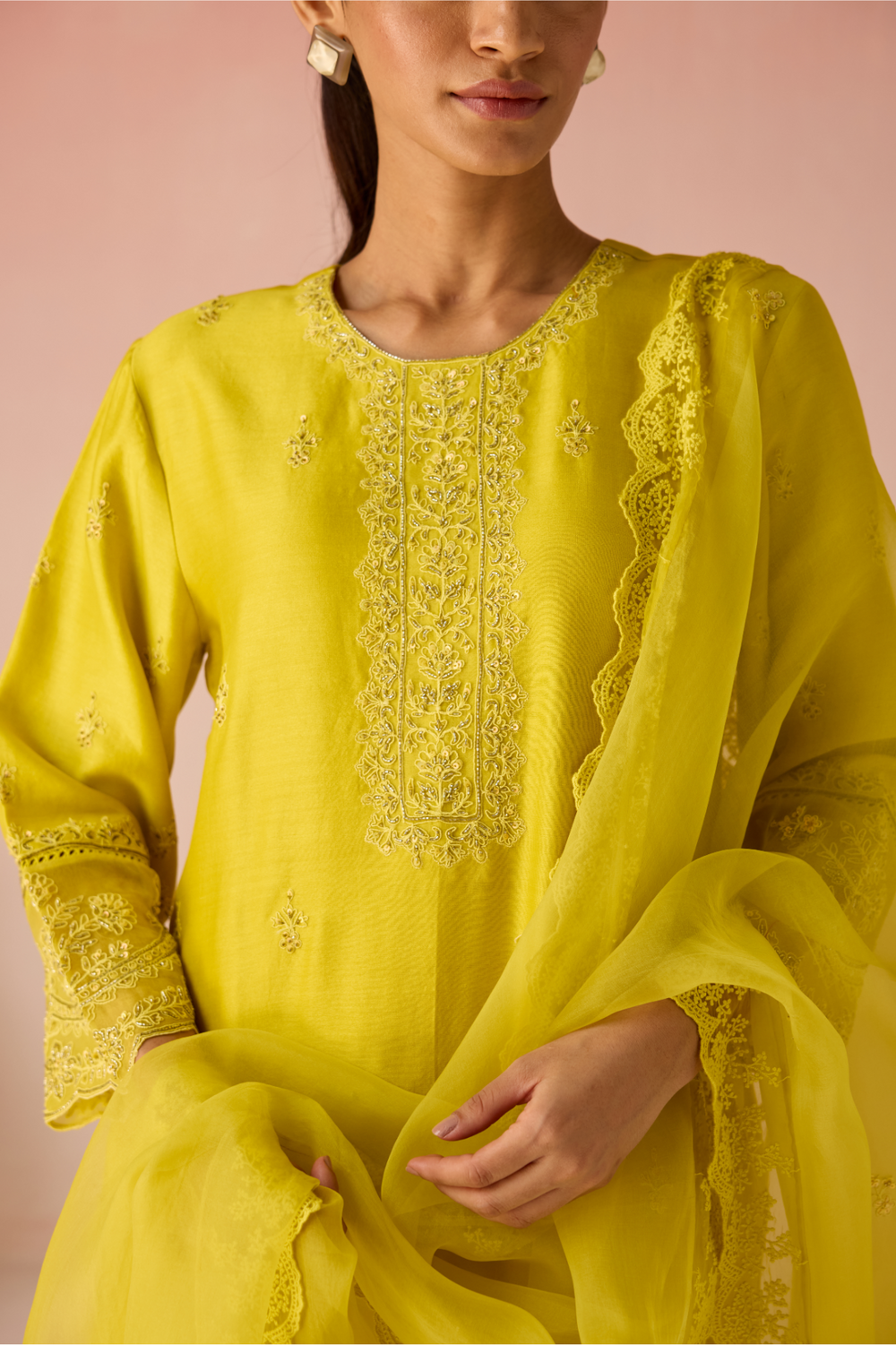 Sunbeam Bahaara Chanderi Silk Long Kurta Set