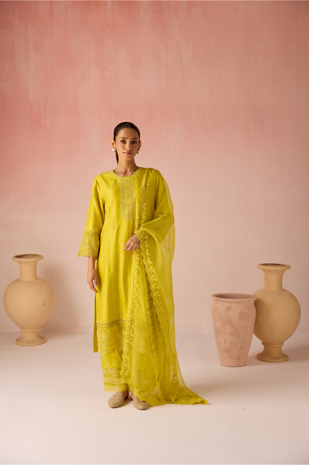 Sunbeam Bahaara Chanderi Silk Long Kurta Set