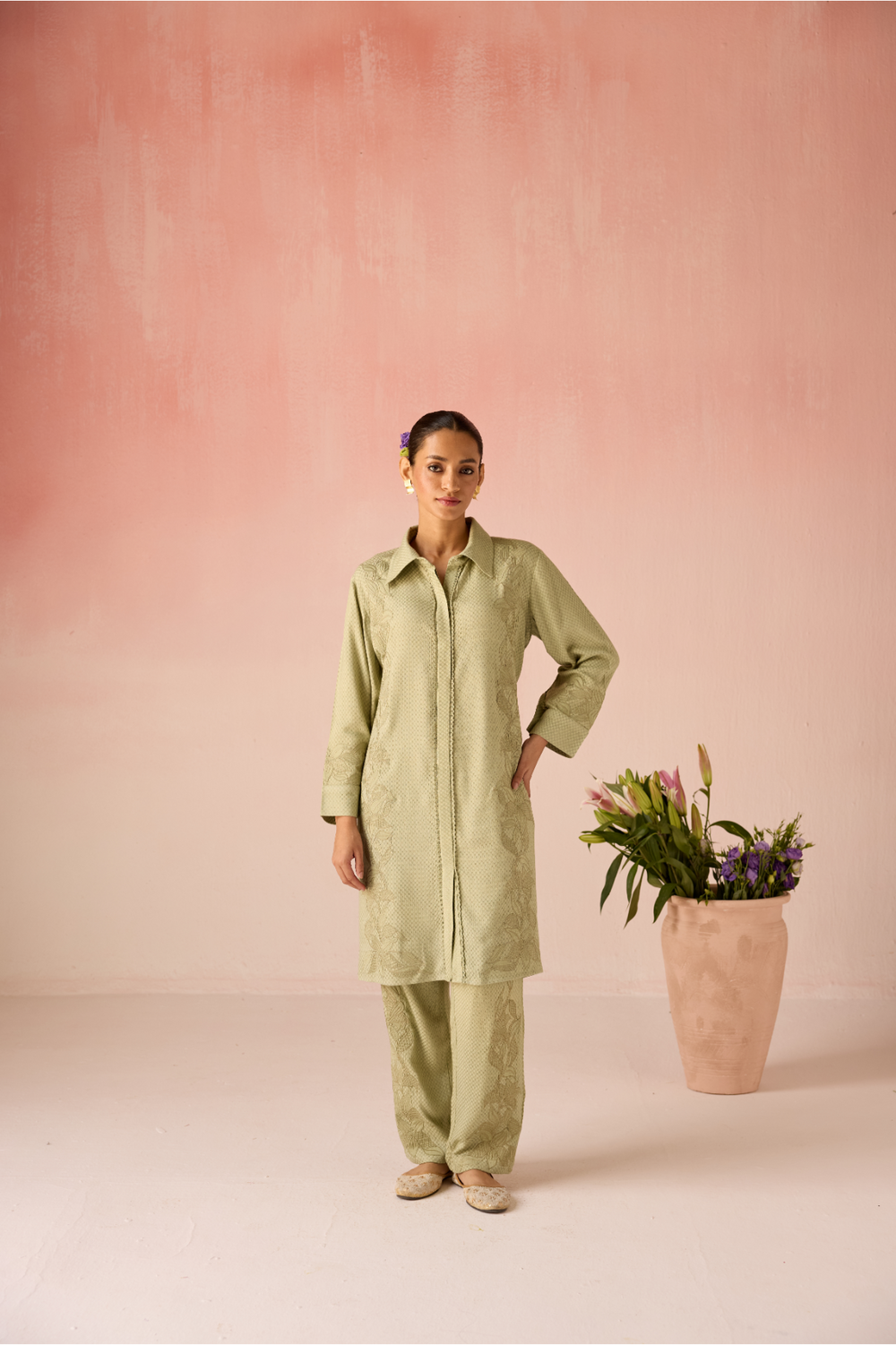 Sage Green Bahaara Co-ord Set