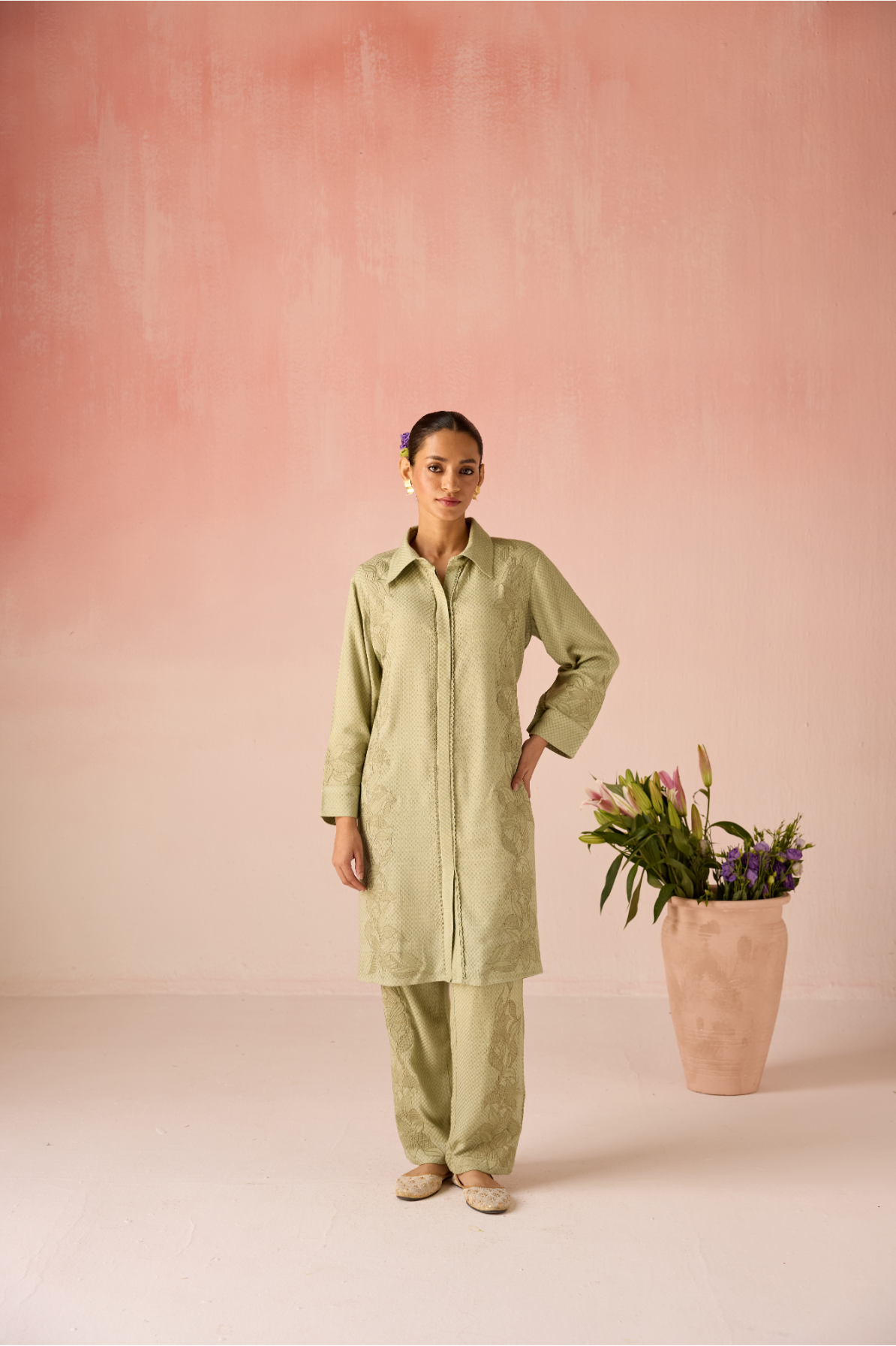 Sage Green Bahaara Co-ord Set