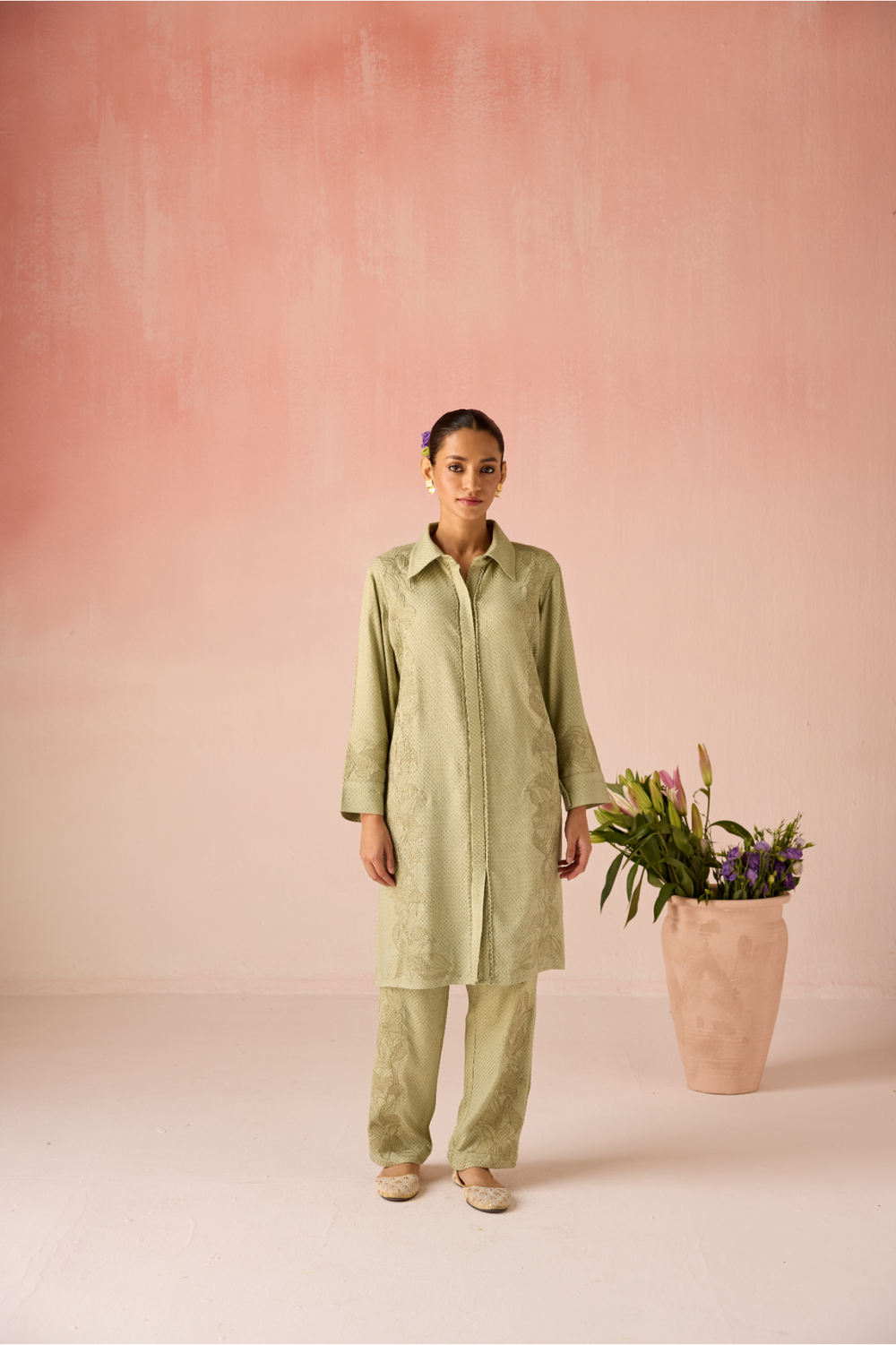 Sage Green Bahaara Co-ord Set