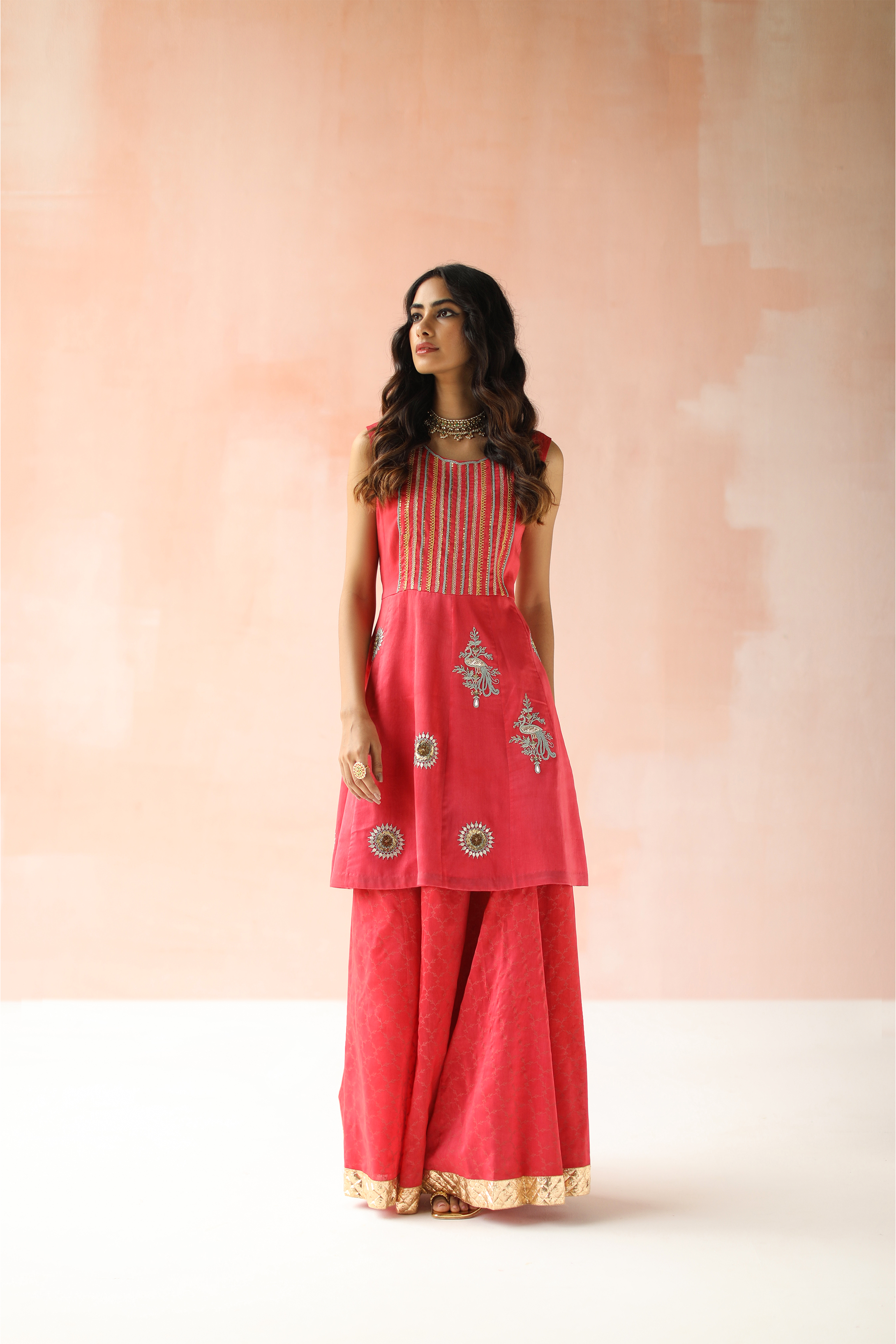 Short Anarkali Kurta and Cape Set