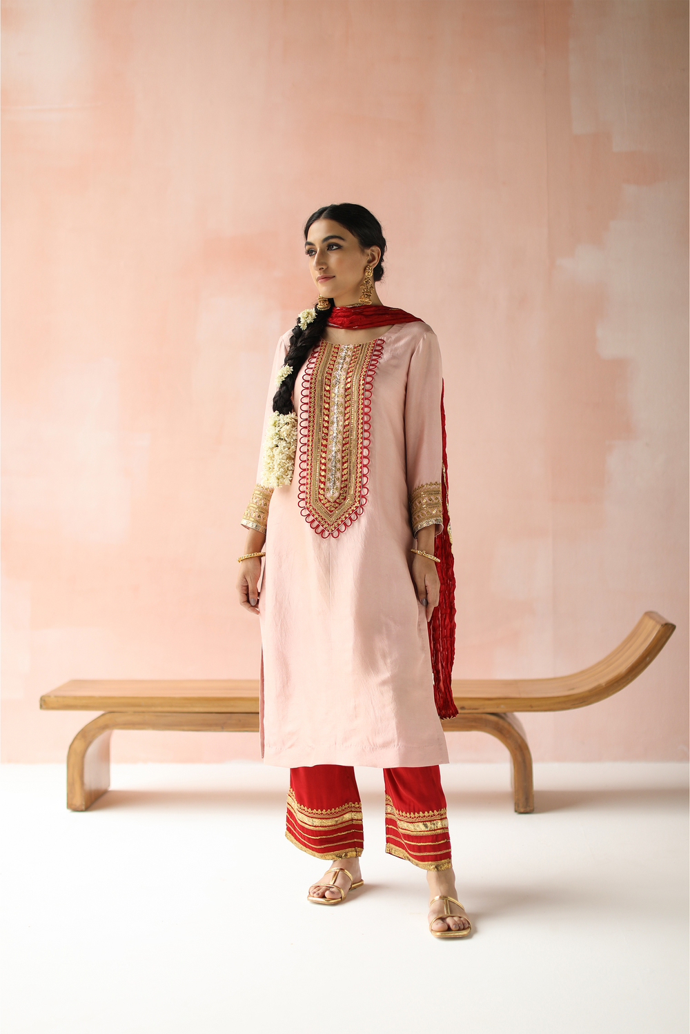 Kurta With Long Yoke & Pants