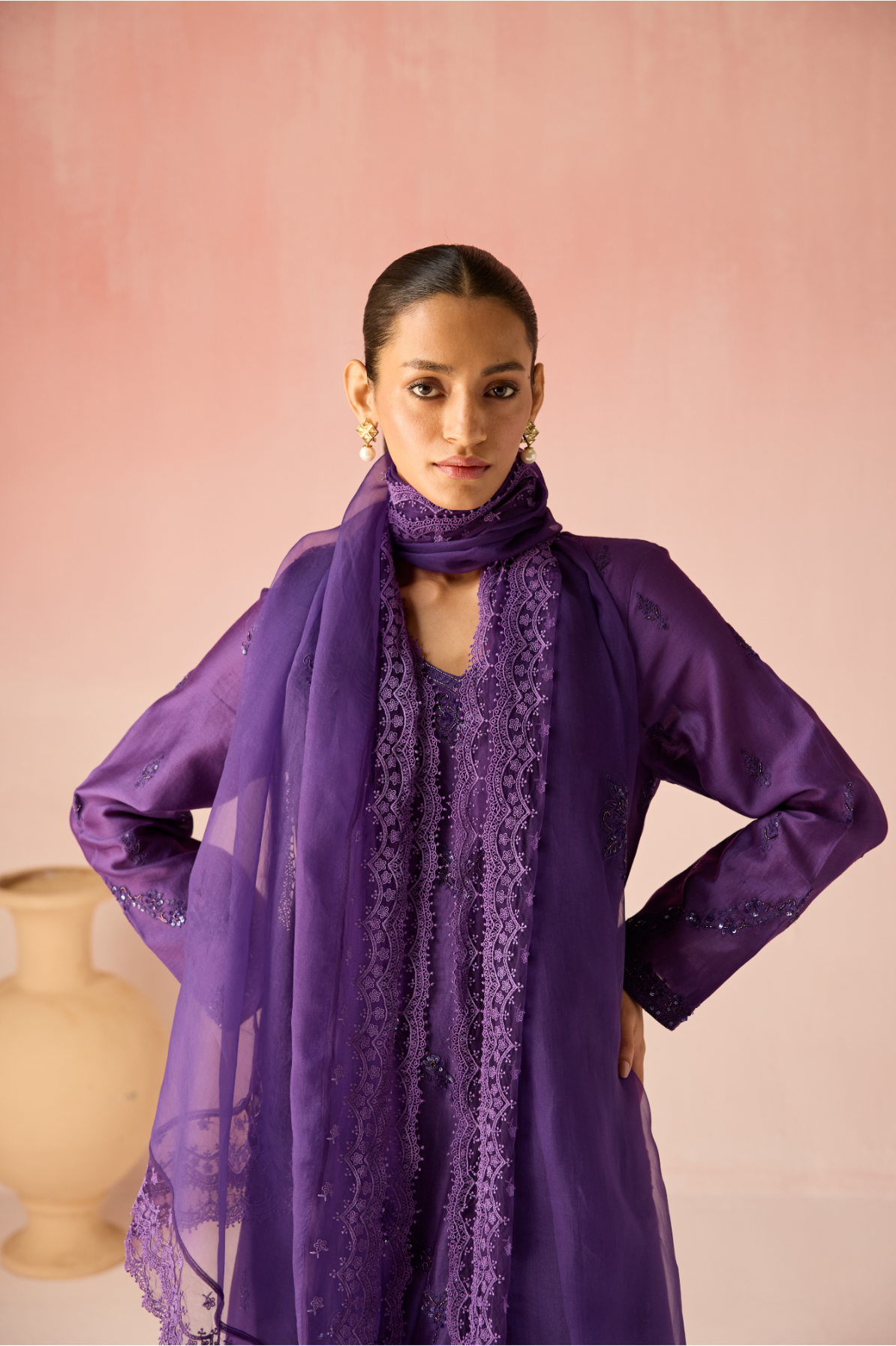 Yellow Orchid Baharaa Chanderi Silk Kurta Set