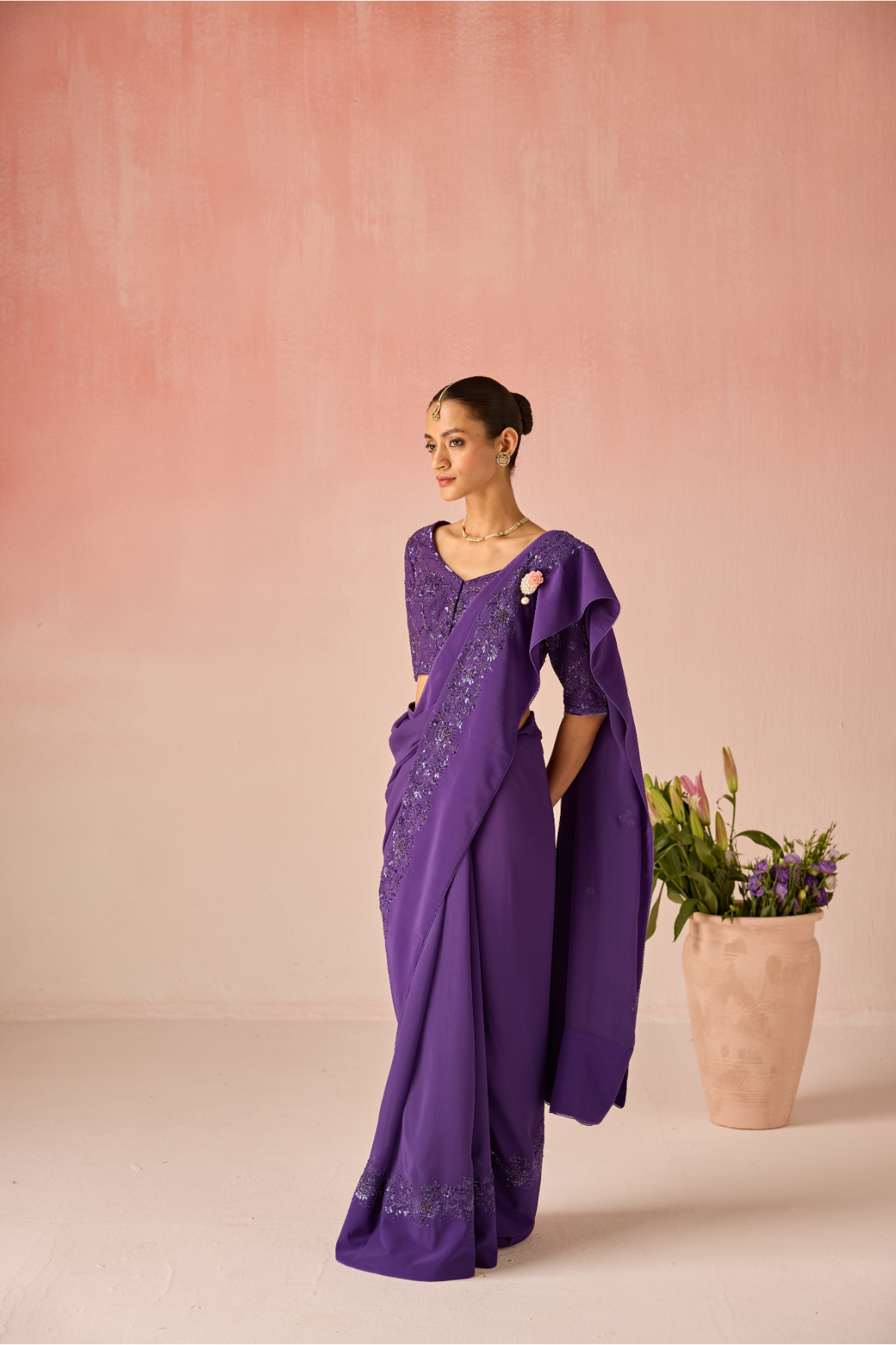 Orange Bahaara Georgette Saree