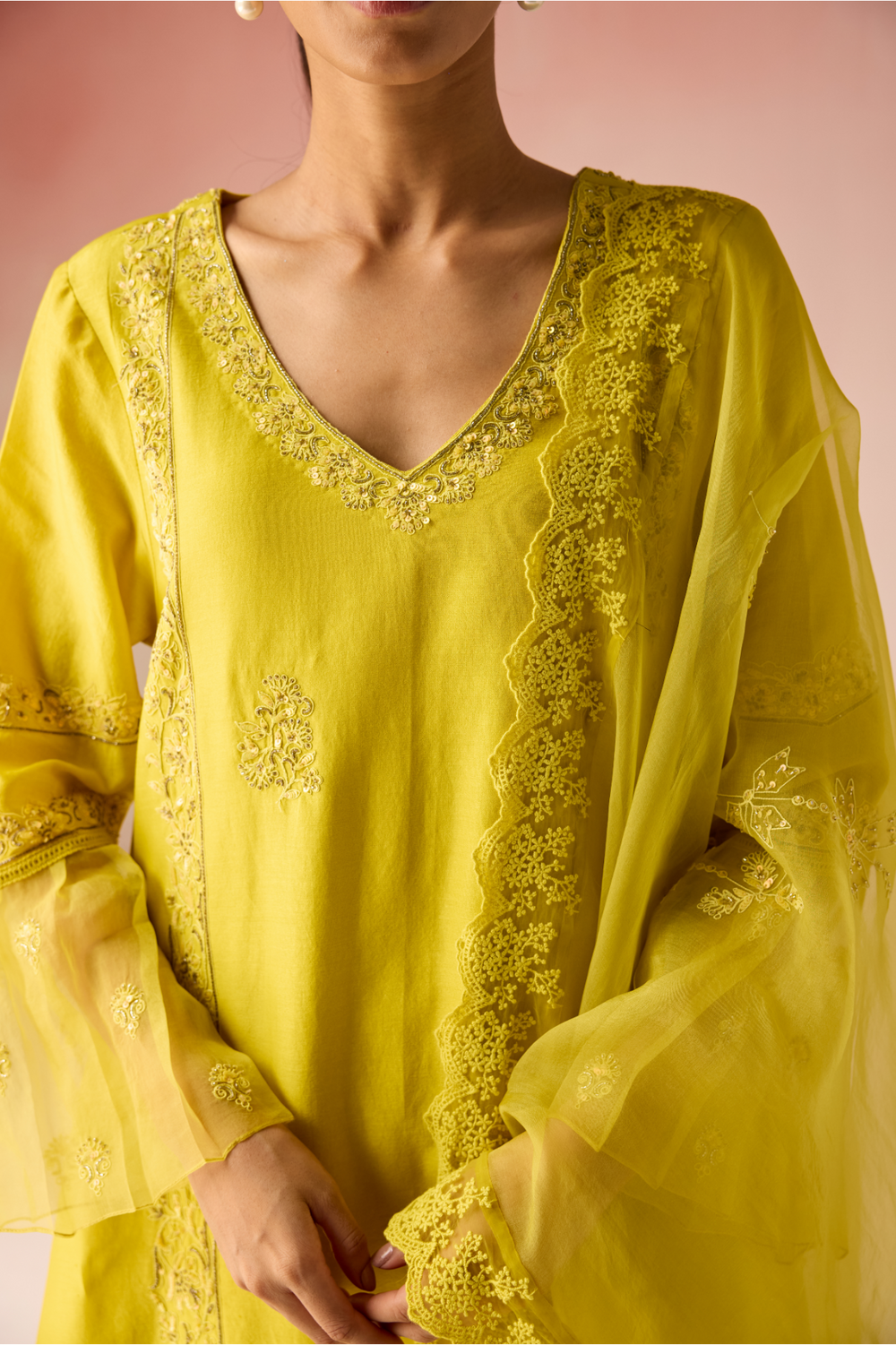 Limeleaf Bahaara Chanderi Silk Kurta Set