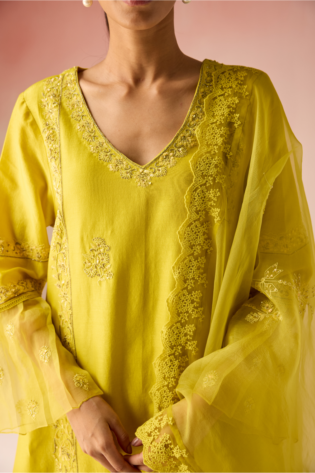 Limeleaf Bahaara Chanderi Silk Kurta Set