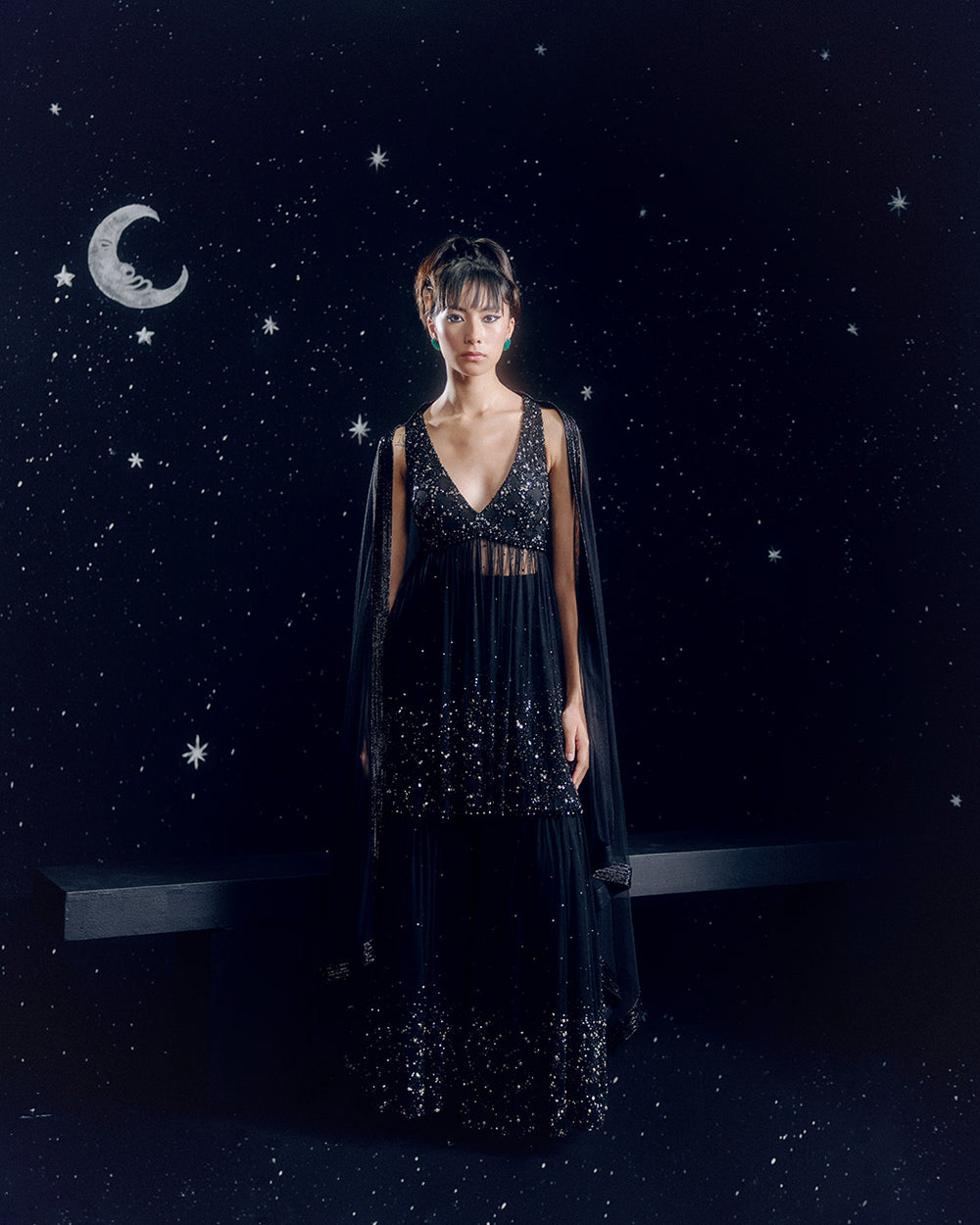 SHIMMER NIGHT SHARARA SET