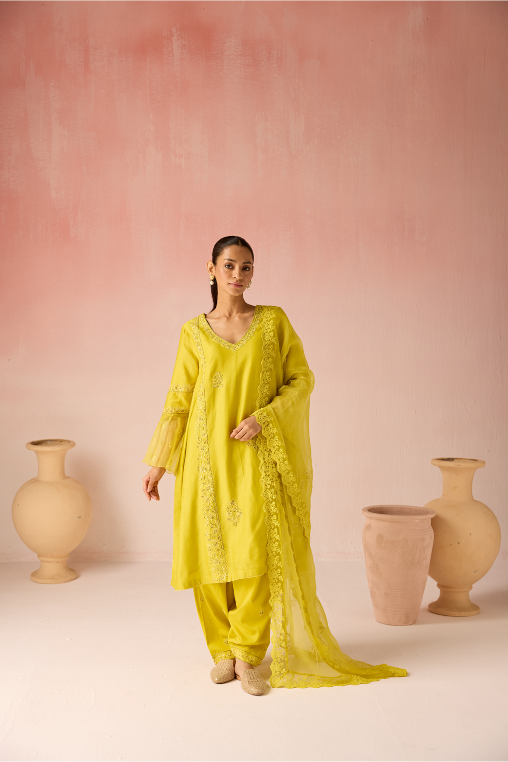 Limeleaf Bahaara Chanderi Silk Kurta Set