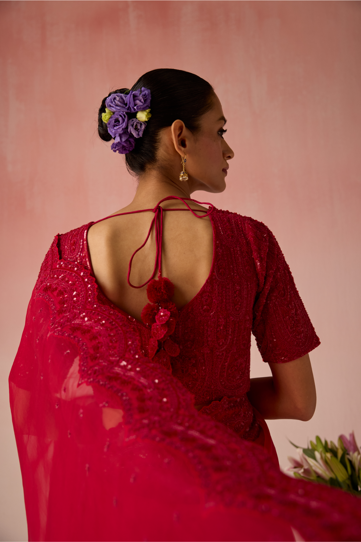 Red Bahaara Chanderi Silk Saree