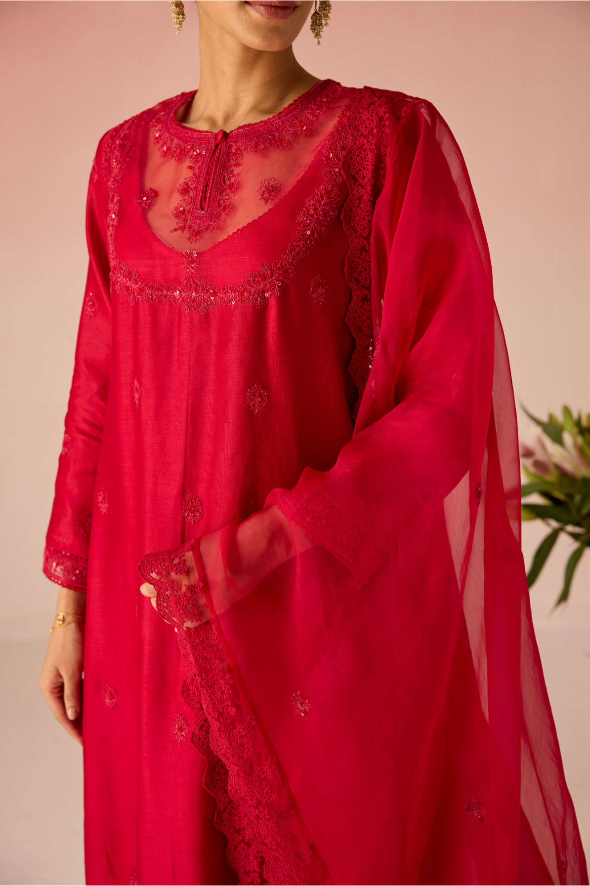 Kesar Bahaara Chanderi Silk Kurta Set