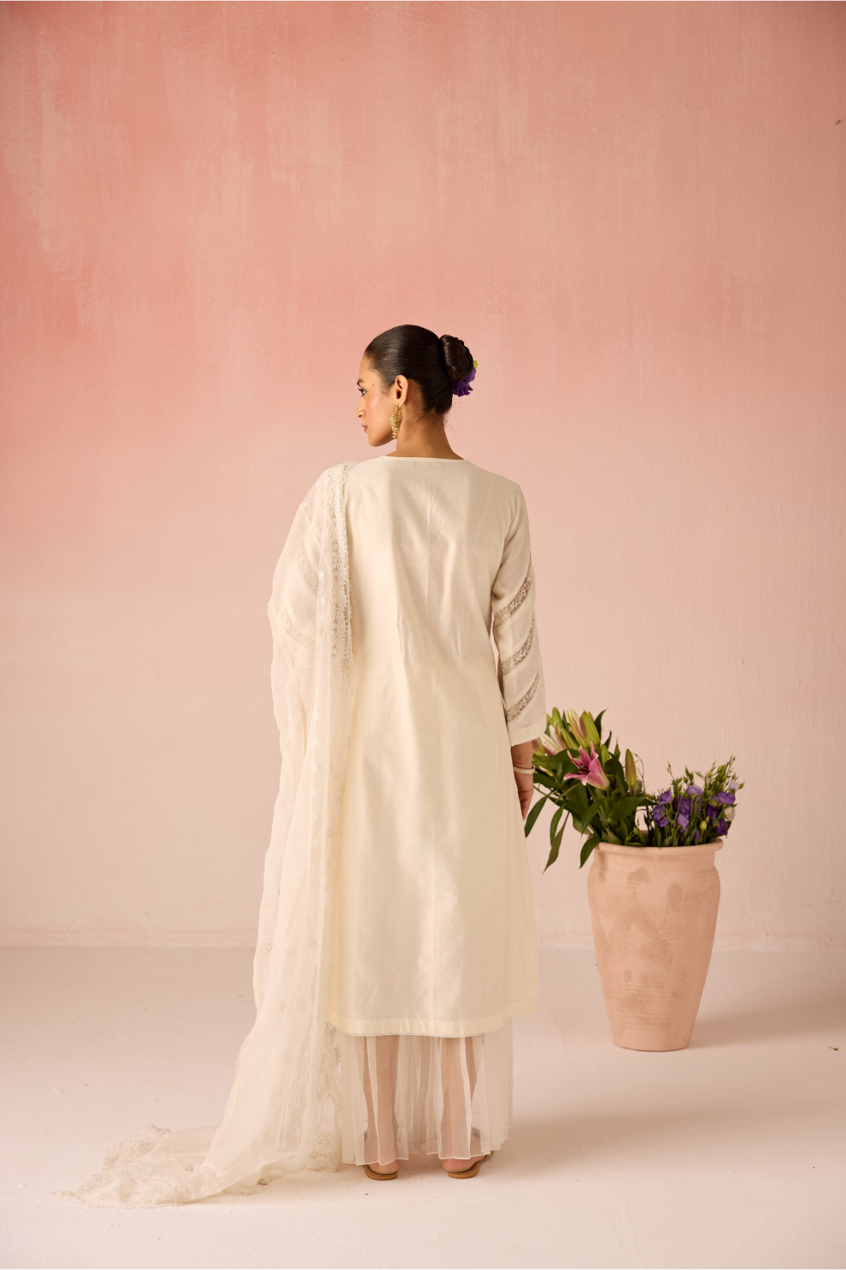 Cream Bahaara Chanderi Silk Kurta Set