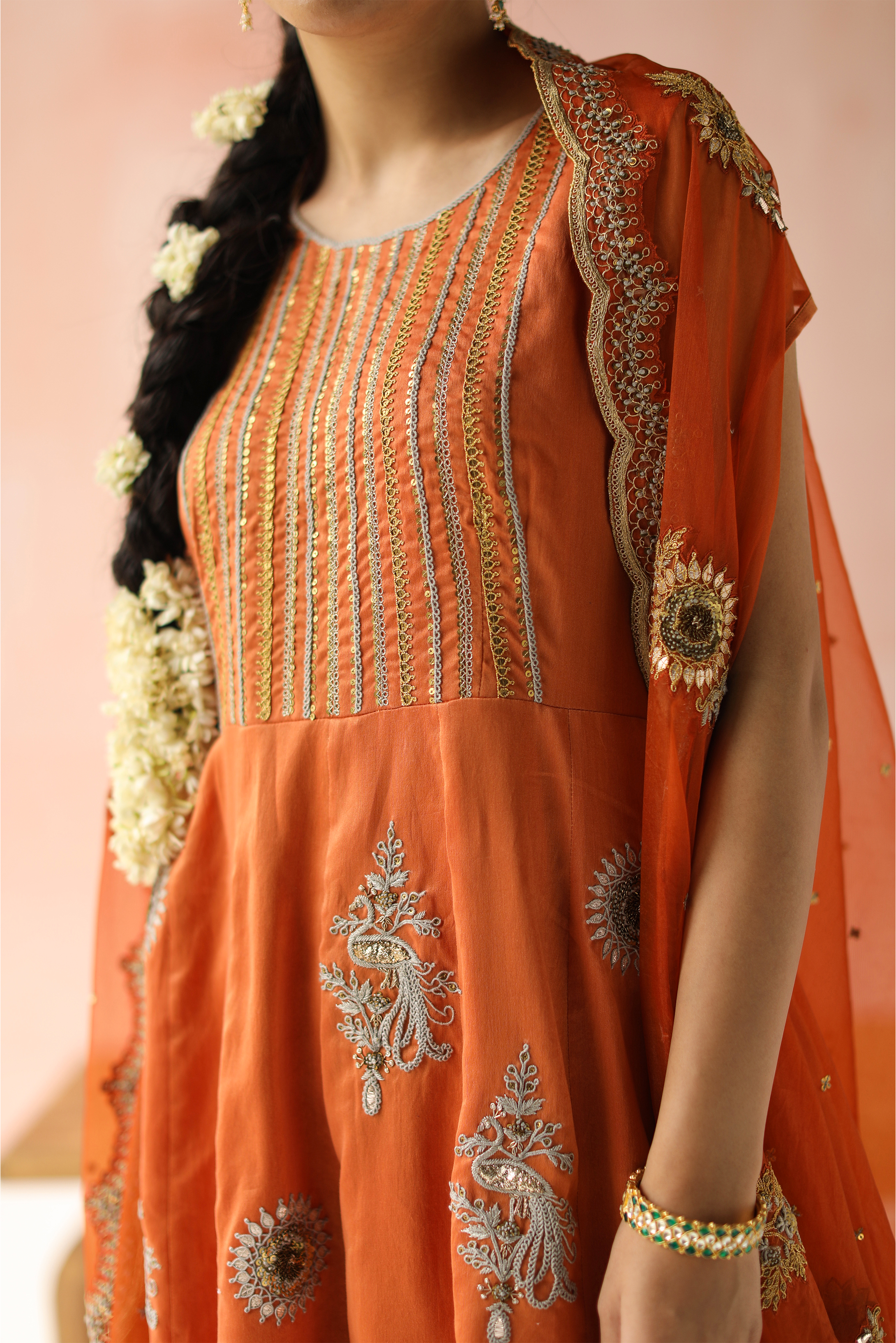 Short Anarkali Kurta and Cape Set