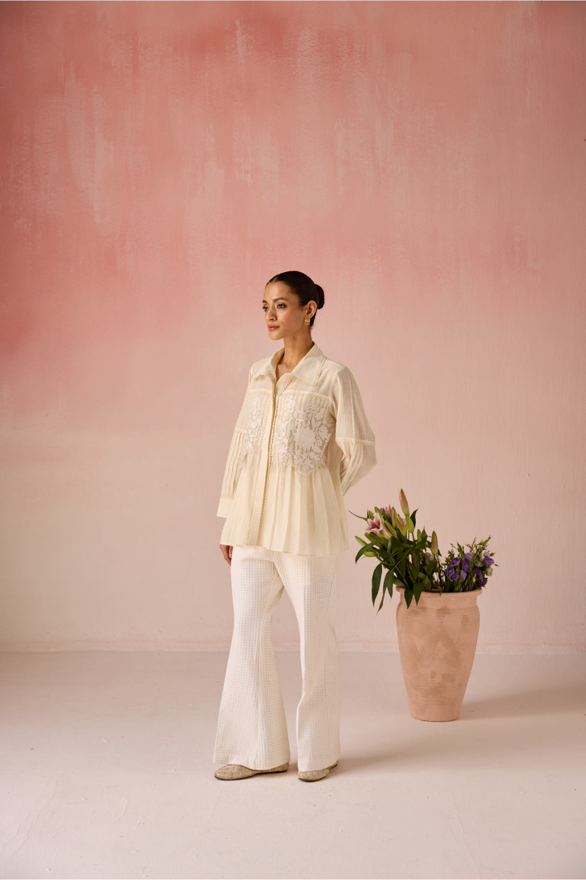 Cream Bahaara Co-ord Set