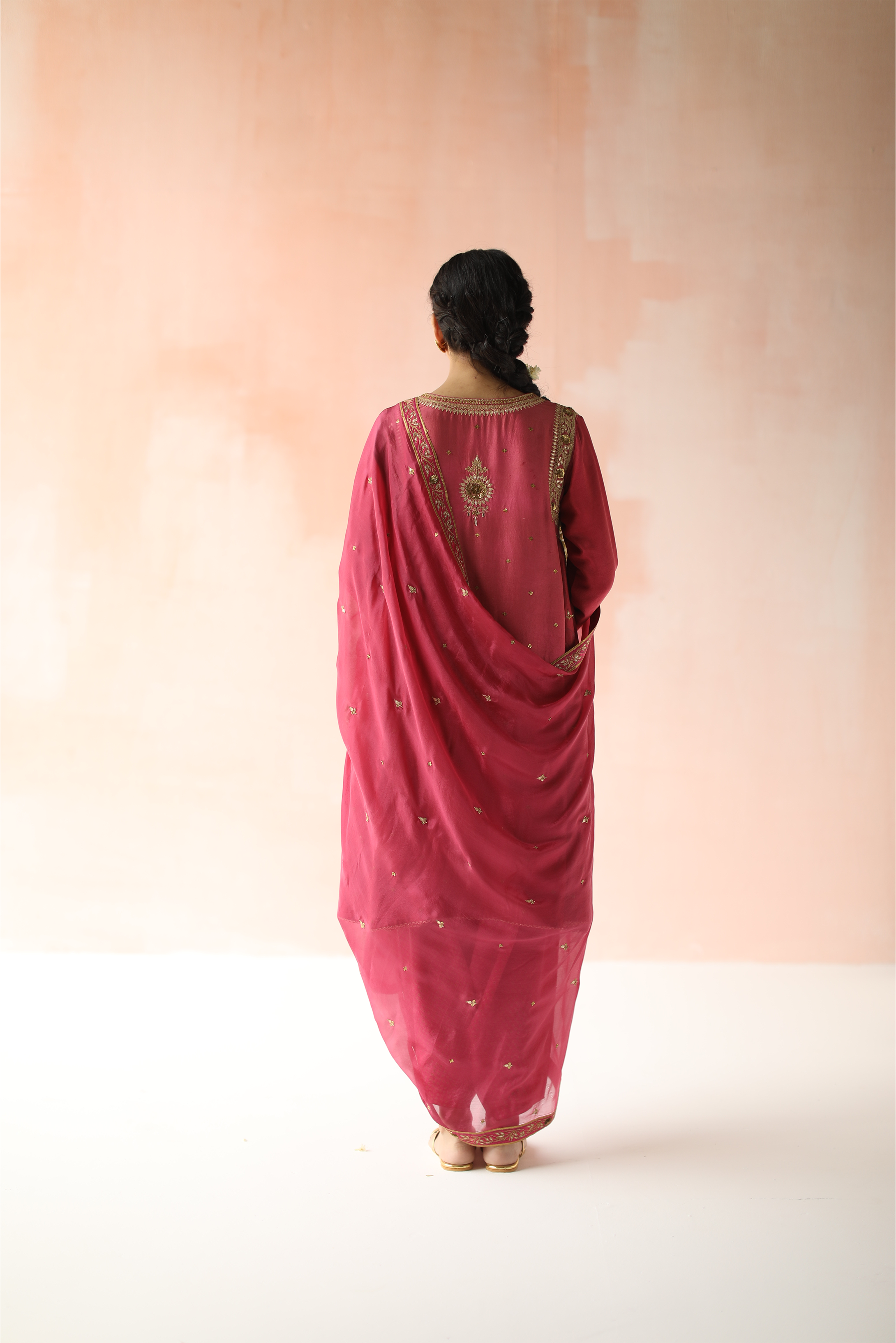 Kurta with Cowl Dhoti Pants & Dupatta