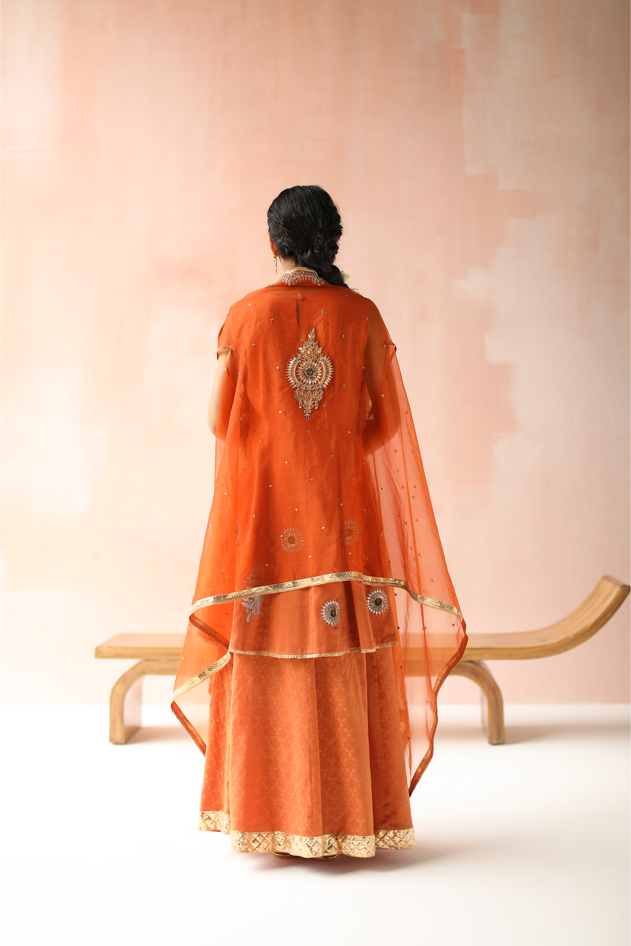 Short Anarkali Kurta and Cape Set