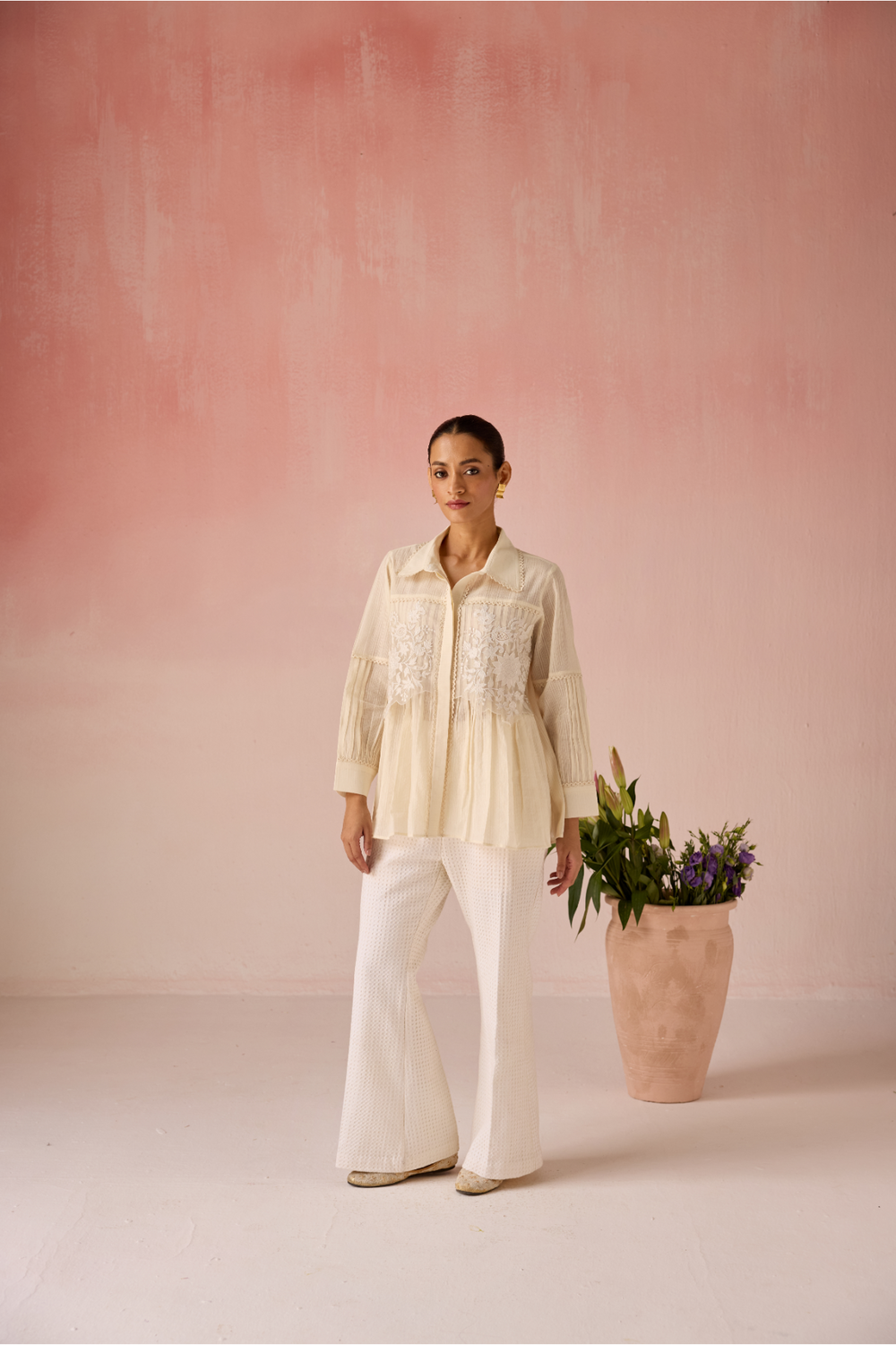 Cream Bahaara Co-ord Set