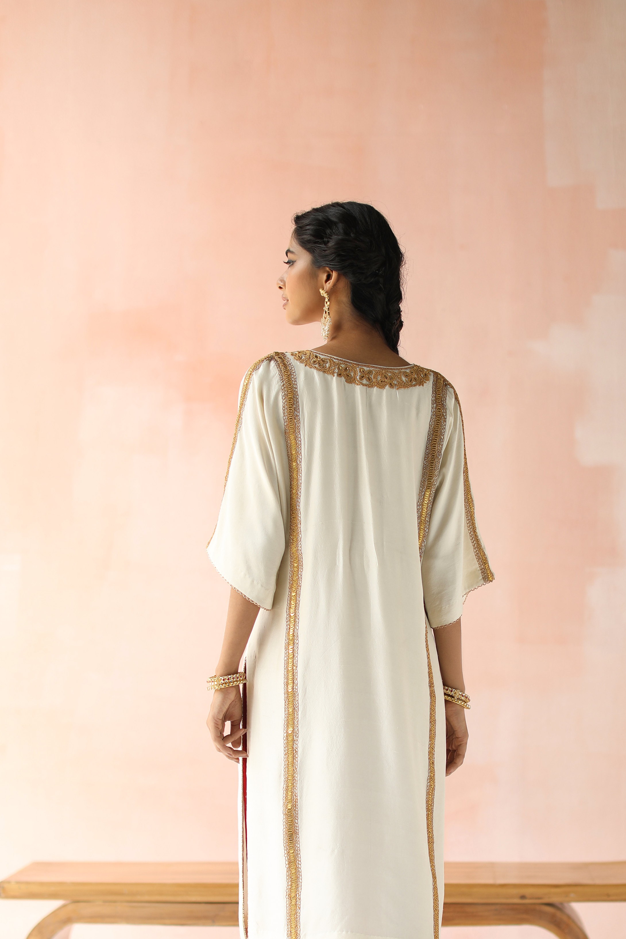 Kaftan Cut Kurta With Salwar Pants