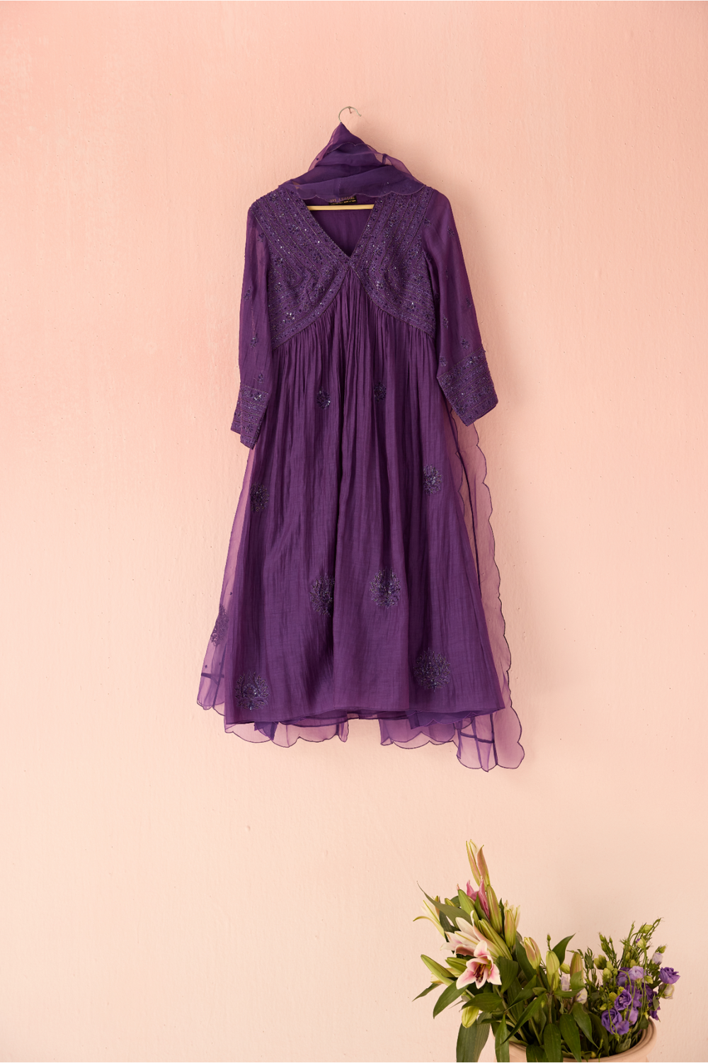 Purple Bahaara Flared Kurta Set