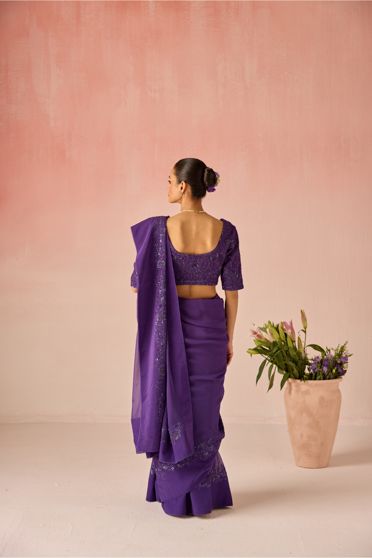 Orange Bahaara Georgette Saree