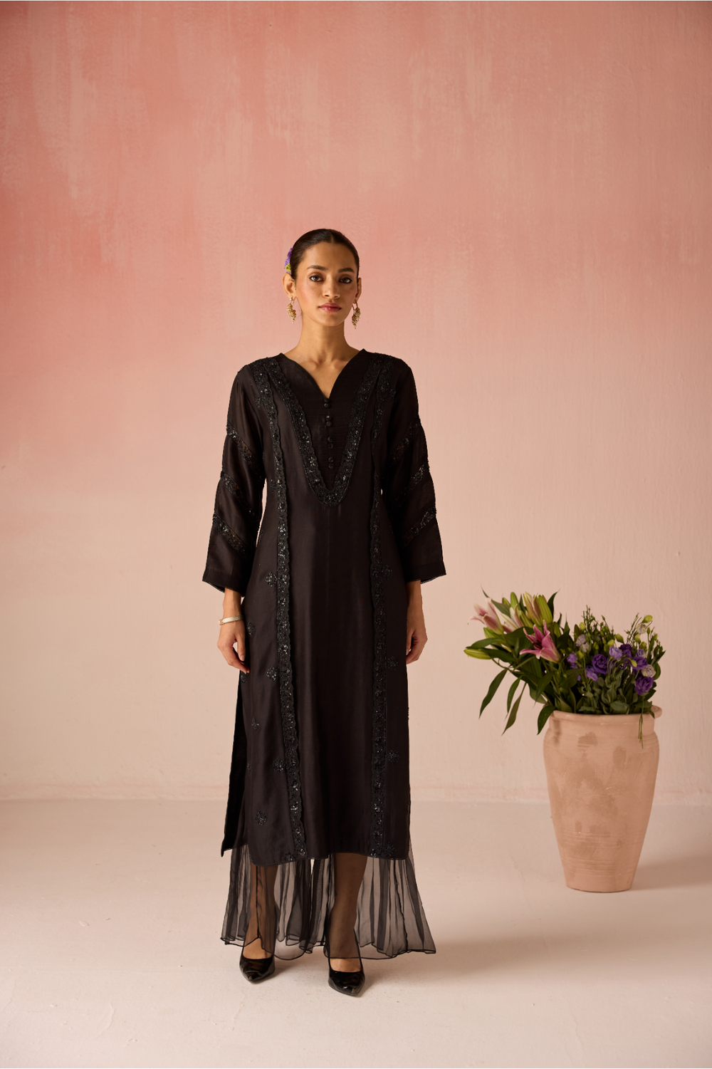 Midnight Bahaara Chanderi Silk Kurta Set