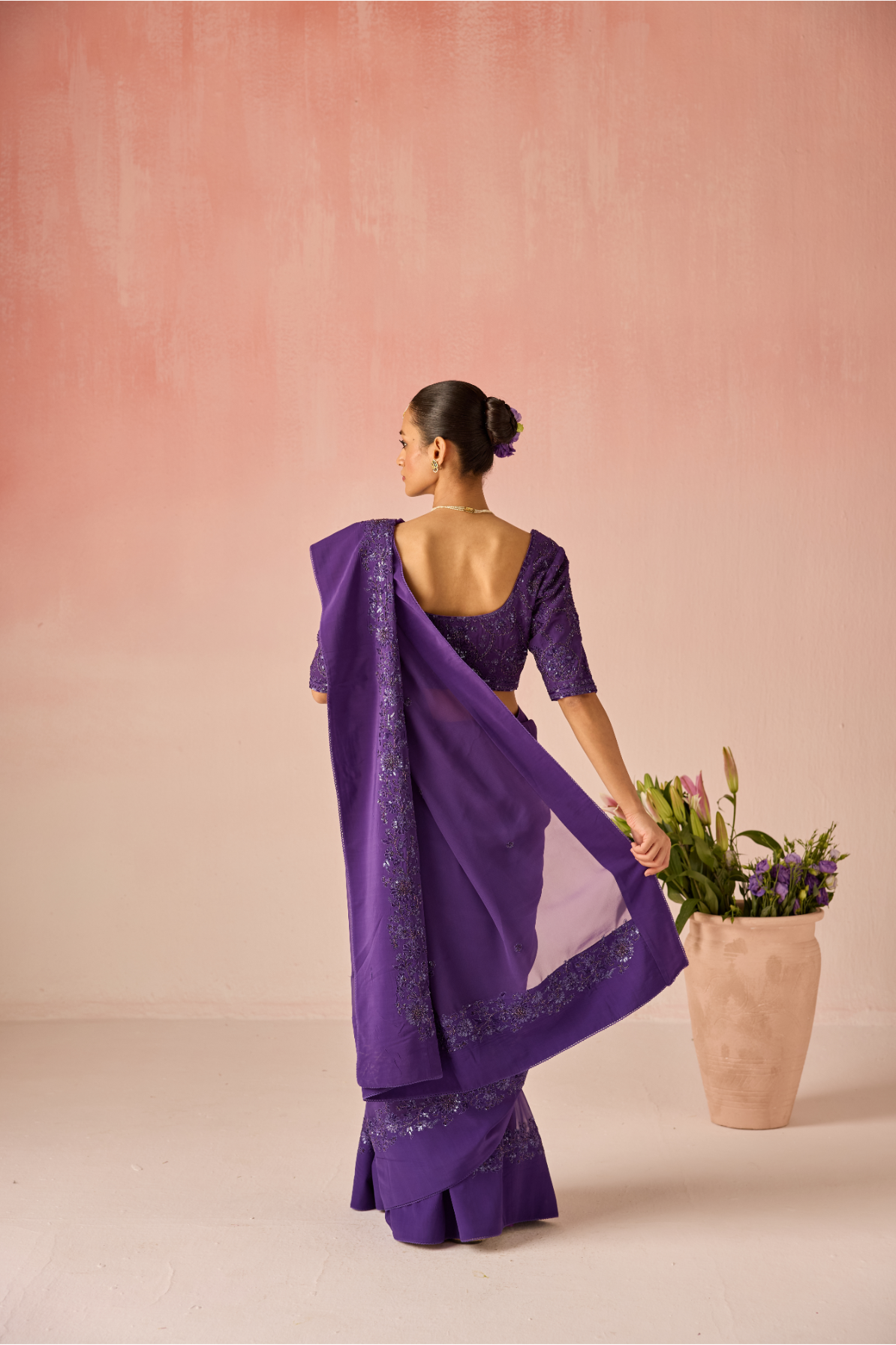Orange Bahaara Georgette Saree