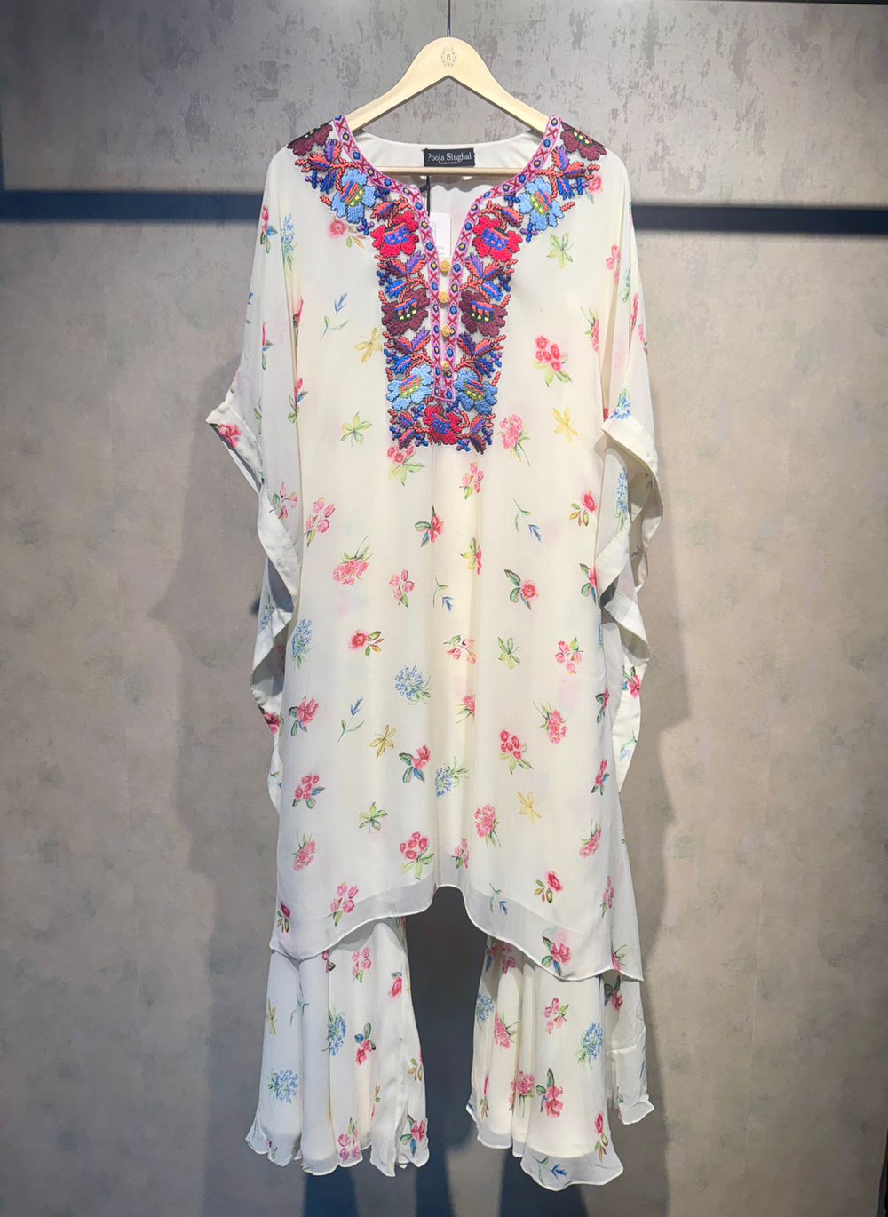 Kaftan kurta with Embroidery and Pallazos